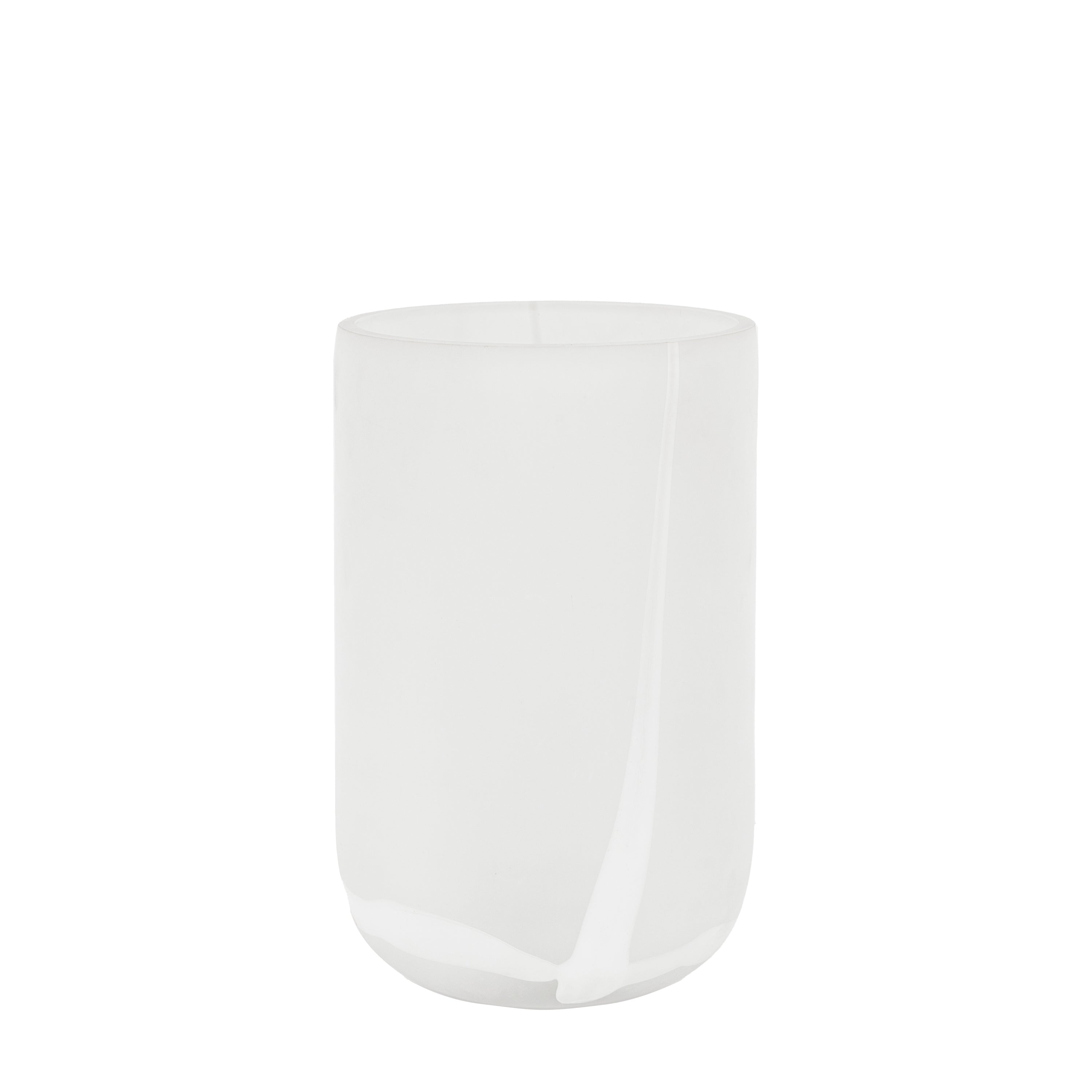 Murcia Handblown Glass Swirl Vase White