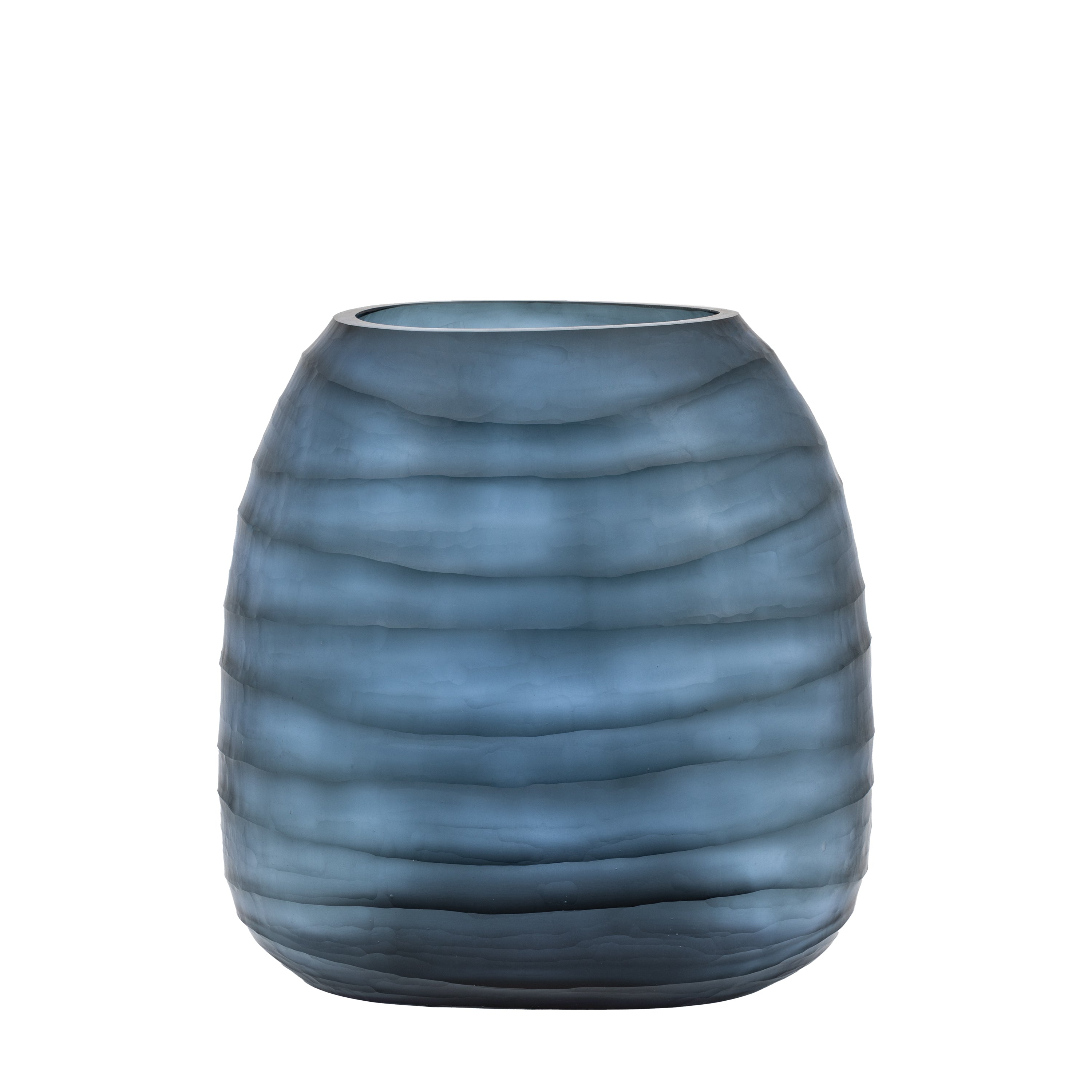 Sintra Handblown Carved Glass Vase Ink
