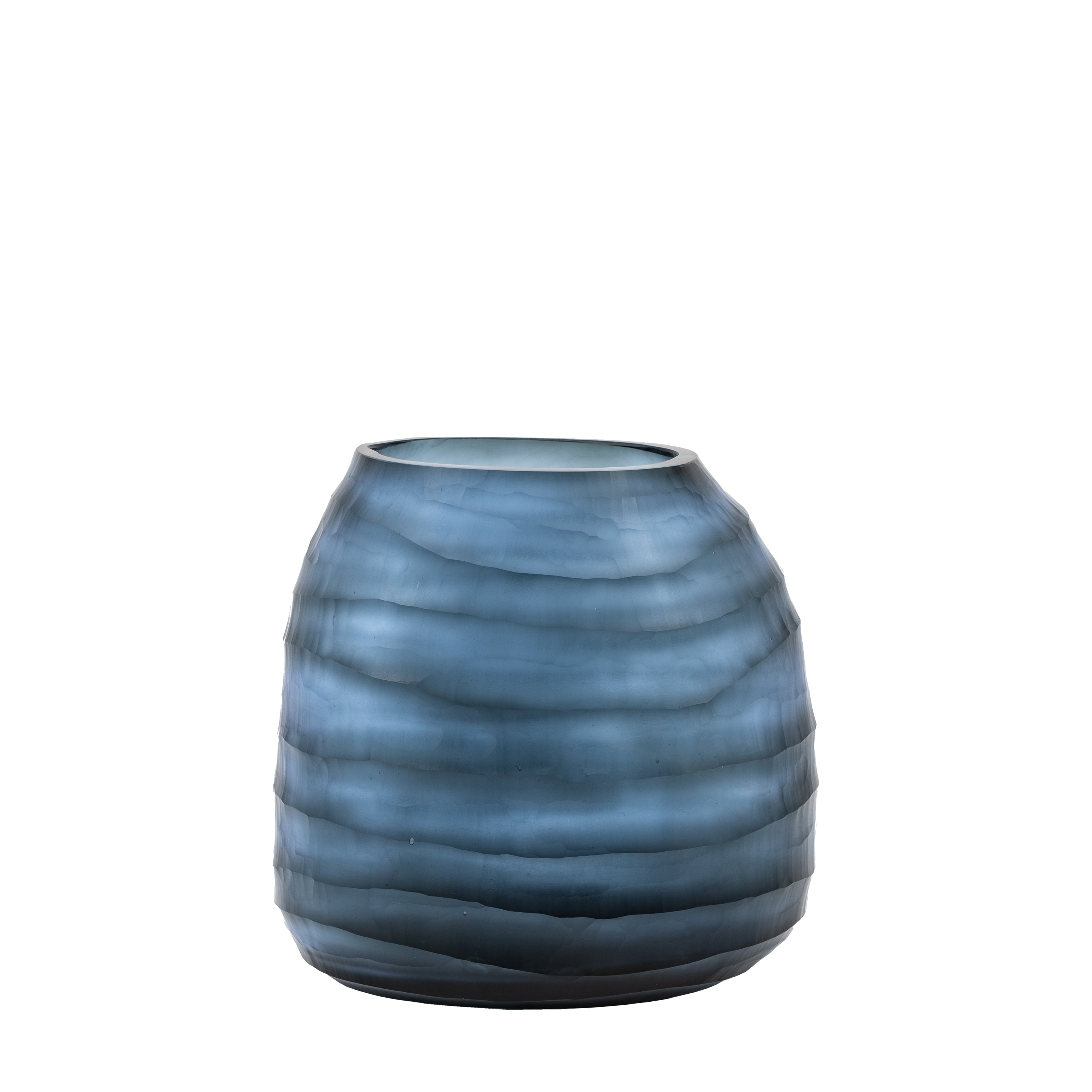 Sintra Handblown Carved Glass Vase Ink
