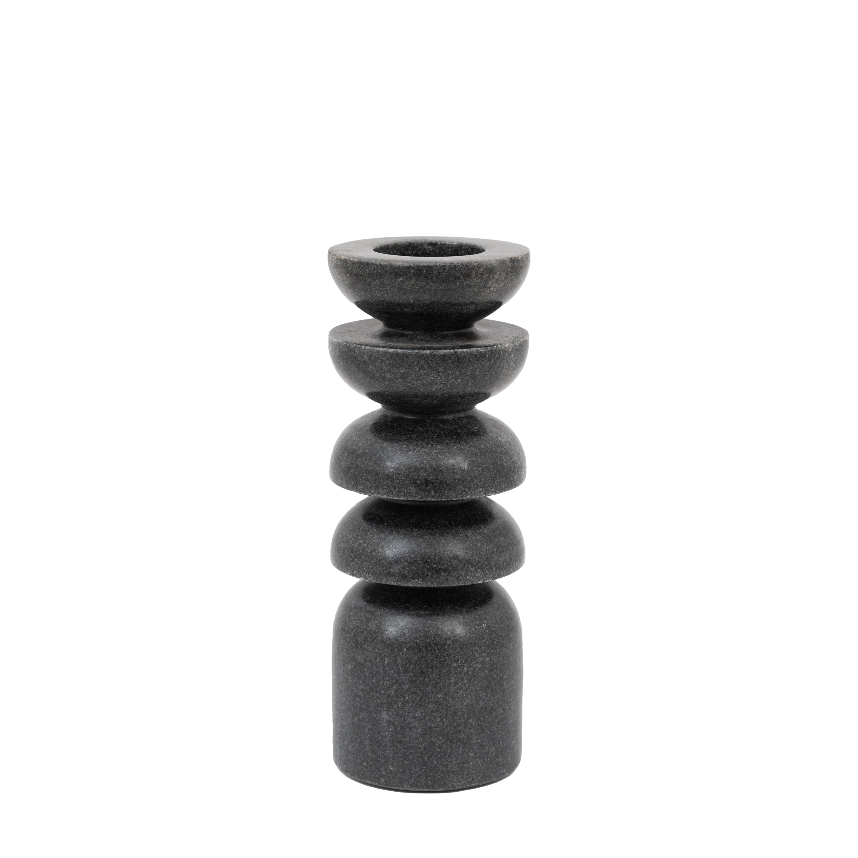 Azuaga Marble Tealight Candlestick Grey