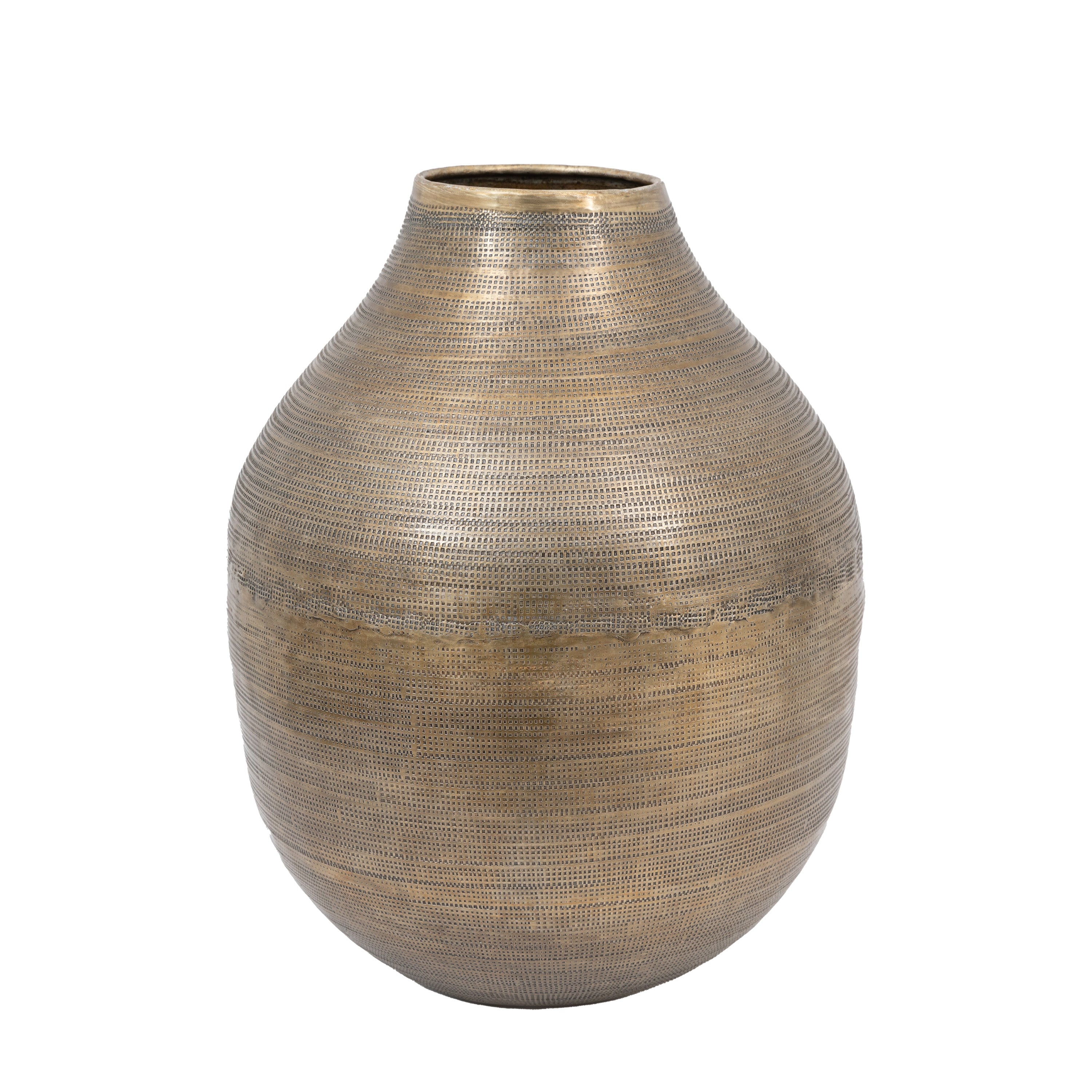 Zahara Hammered Metal Vase Antique Brass