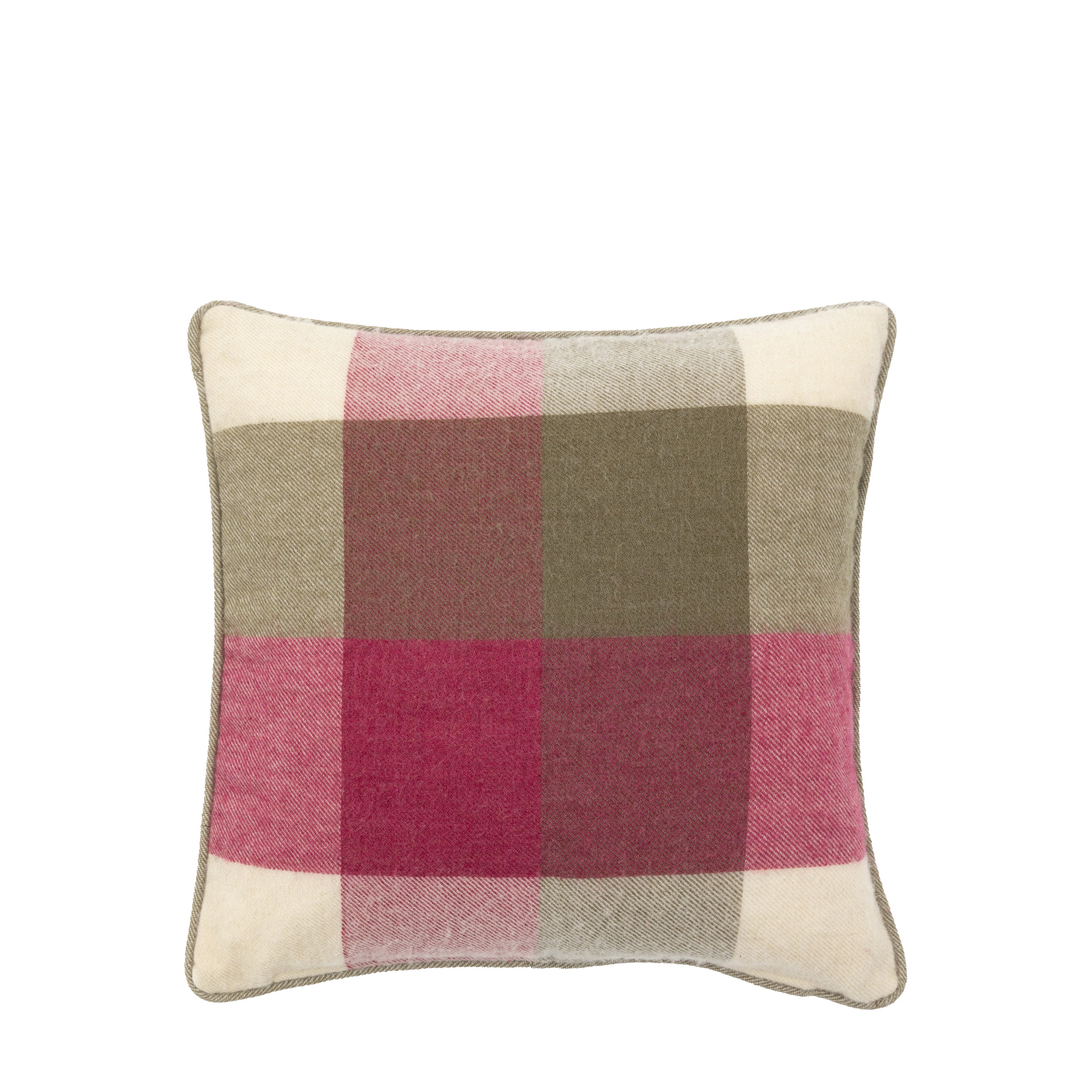 Dursley Check Cush Cranberry&Olive