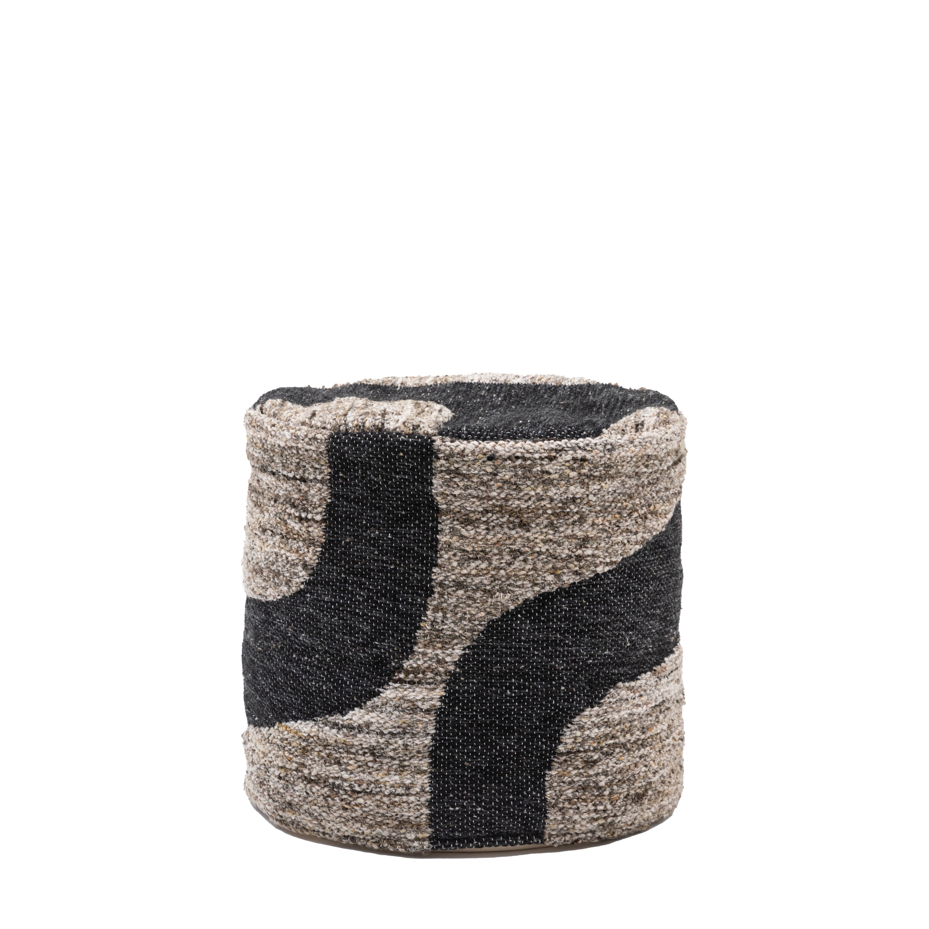 Bergen Mono Graphic Drum Pouffe