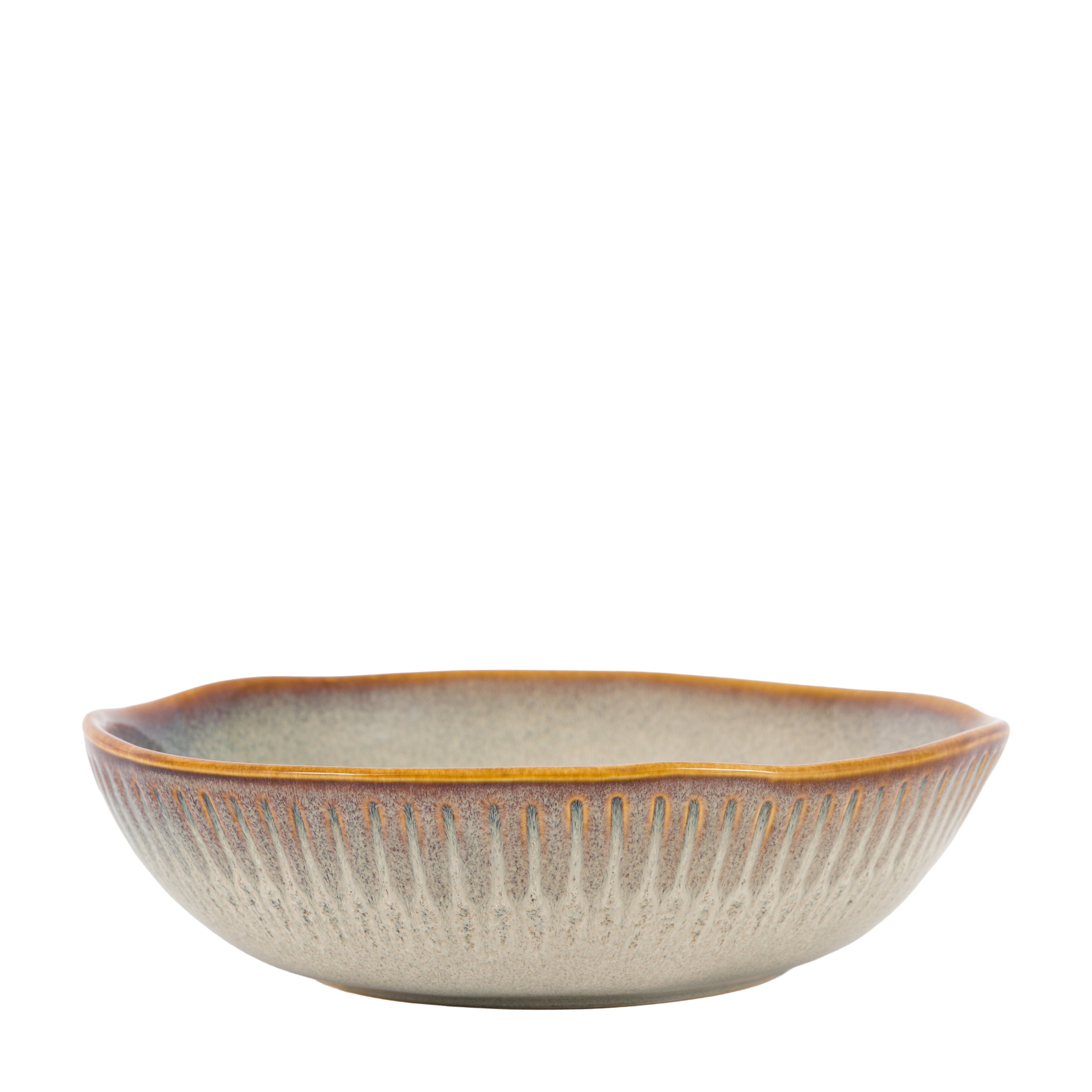 Organic Ridged Pasta Bowl Stone (4pk)