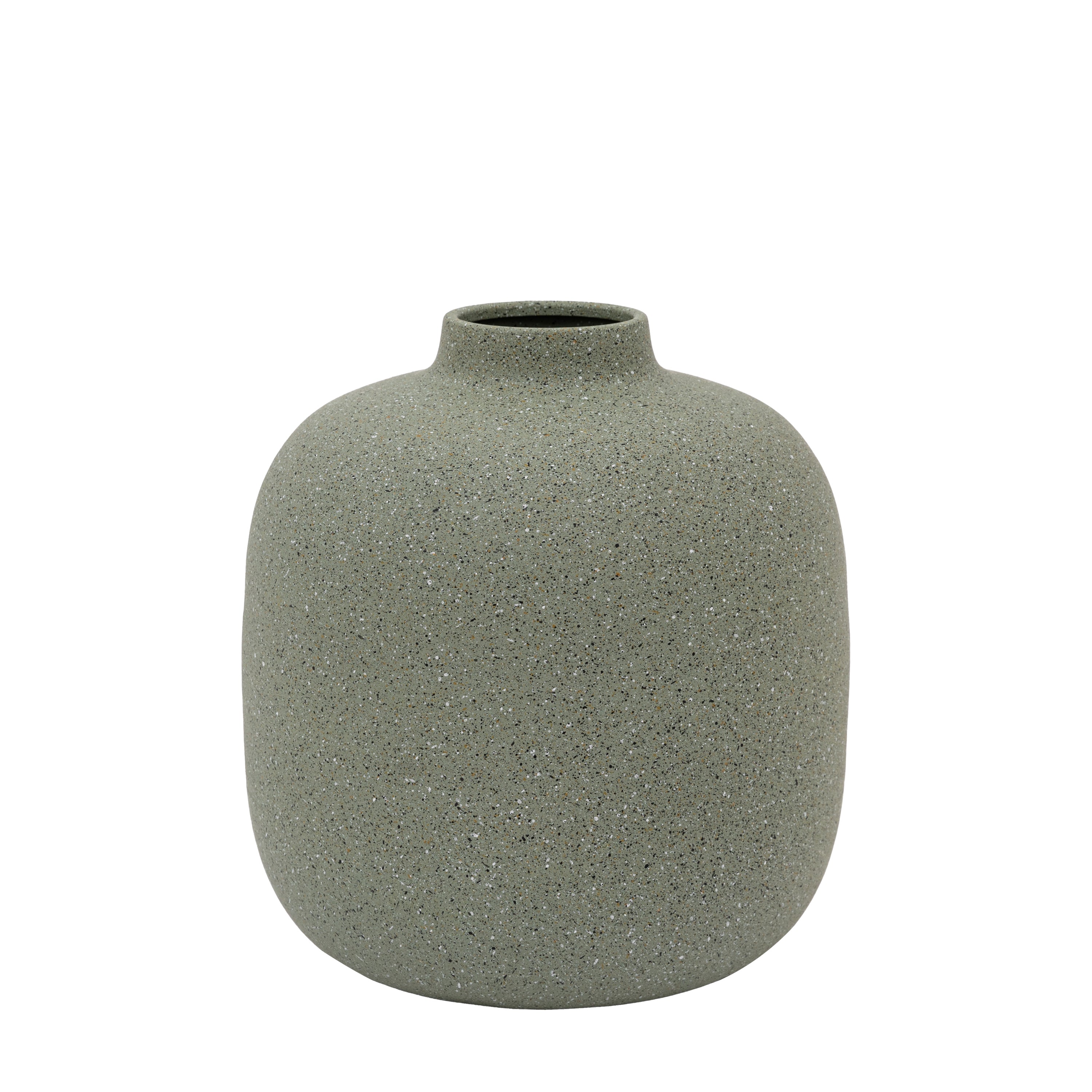 Goa Cast Metal Vase Olive