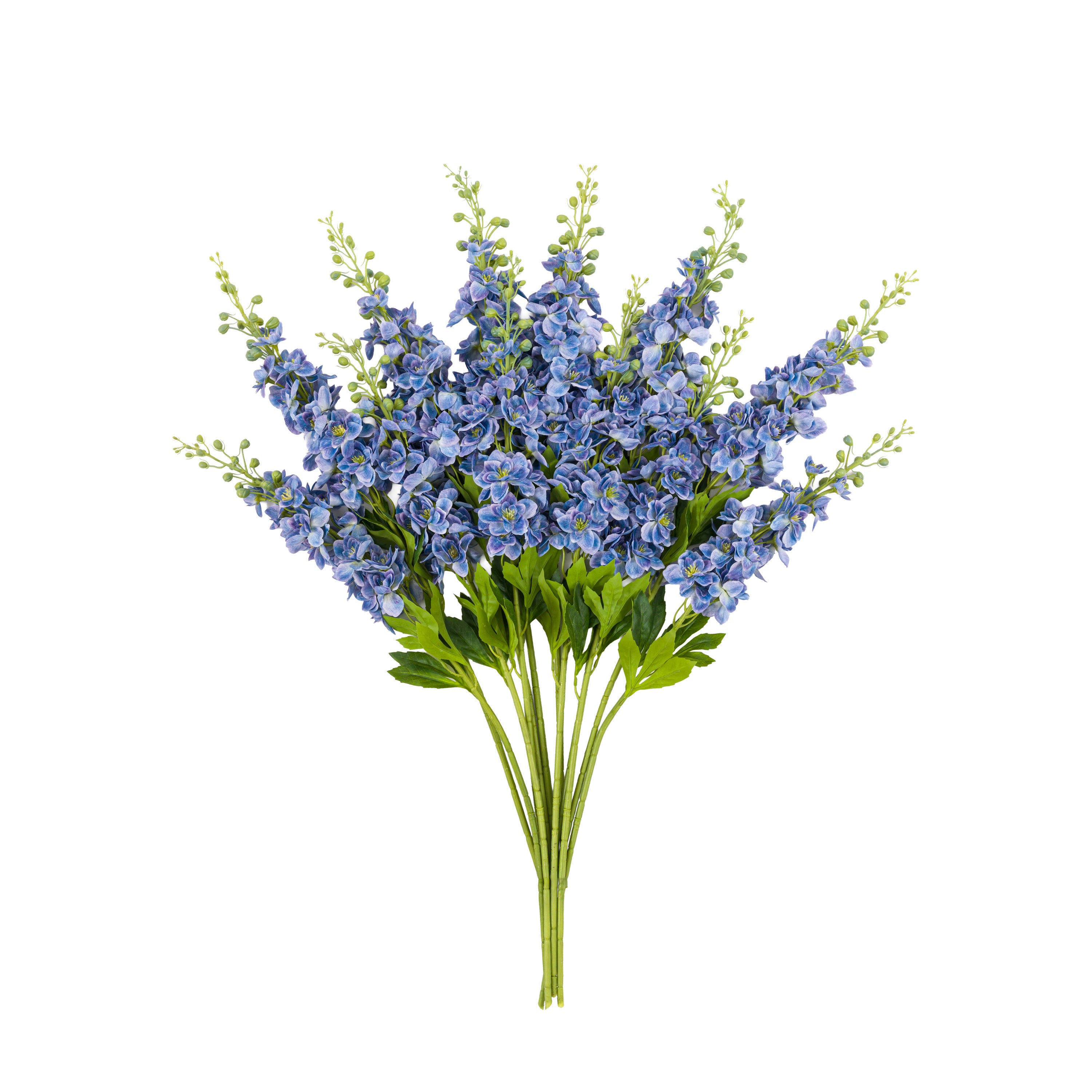 Vintage Hollyhock Floral Stem Tall Blue (12pk)