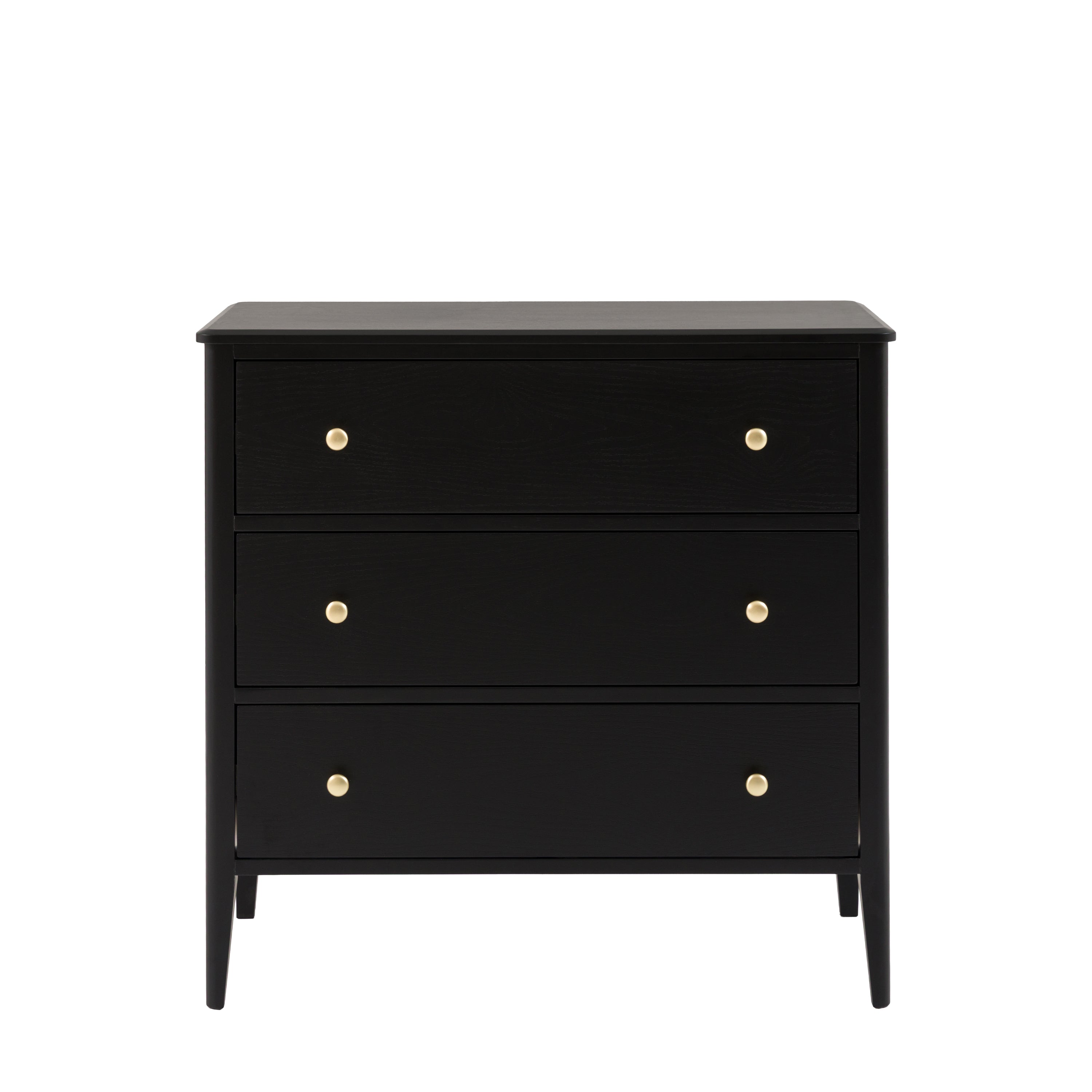 Acton 3 Drawer Chest Black