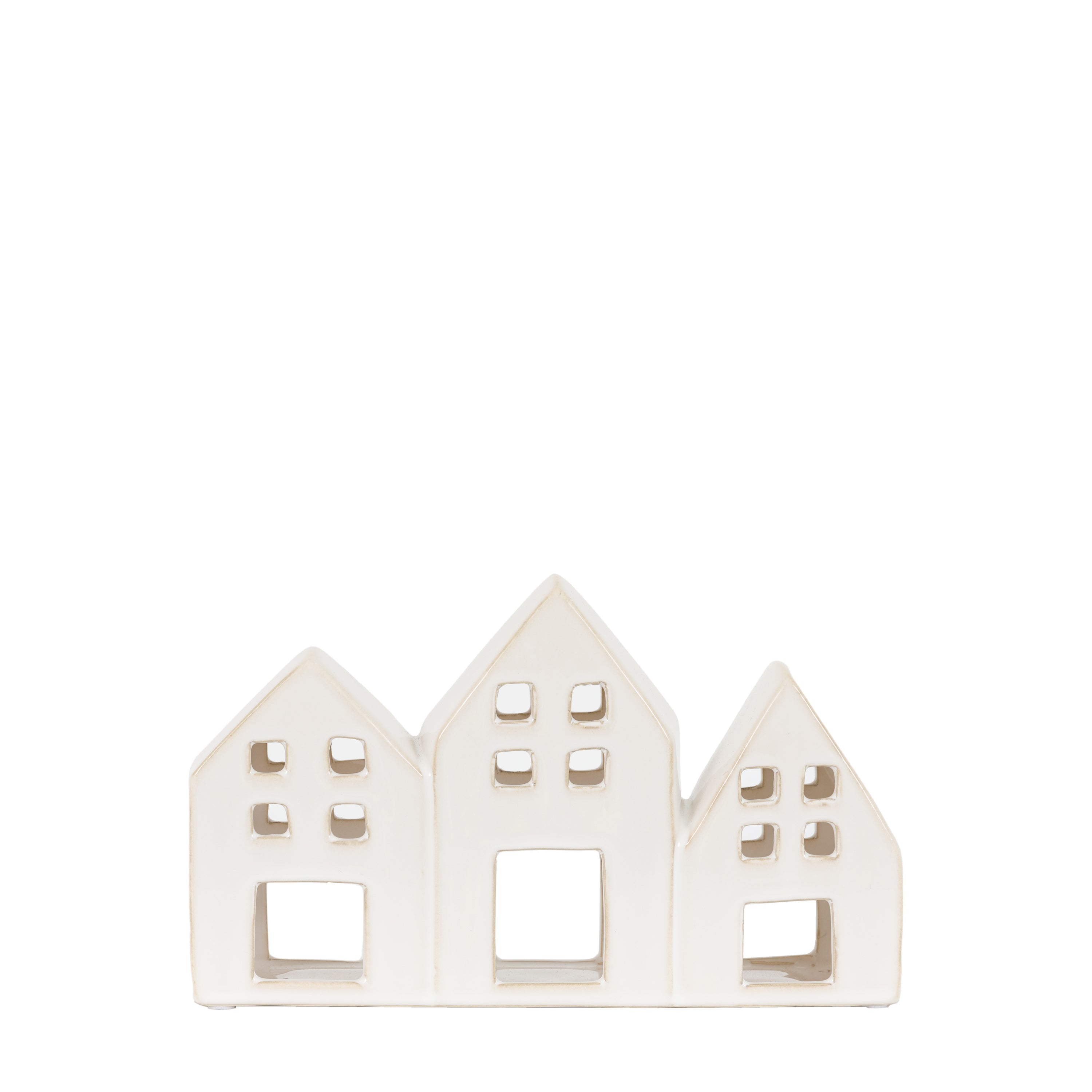 Pearly White Houses Tealight Holder