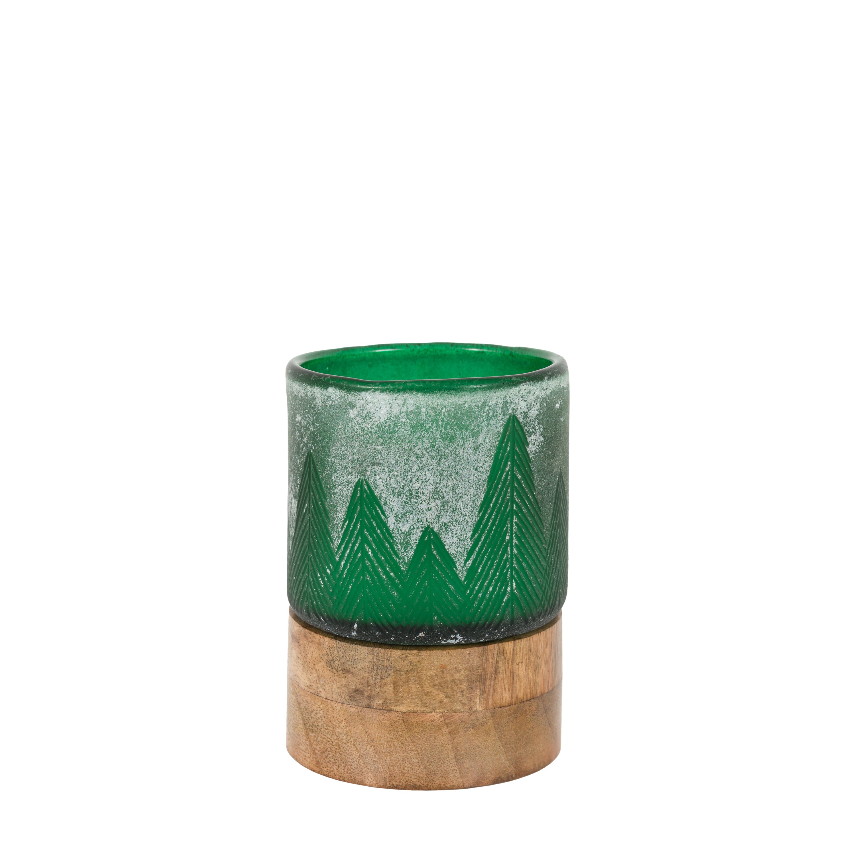 Forest Glass Candle Jar Green