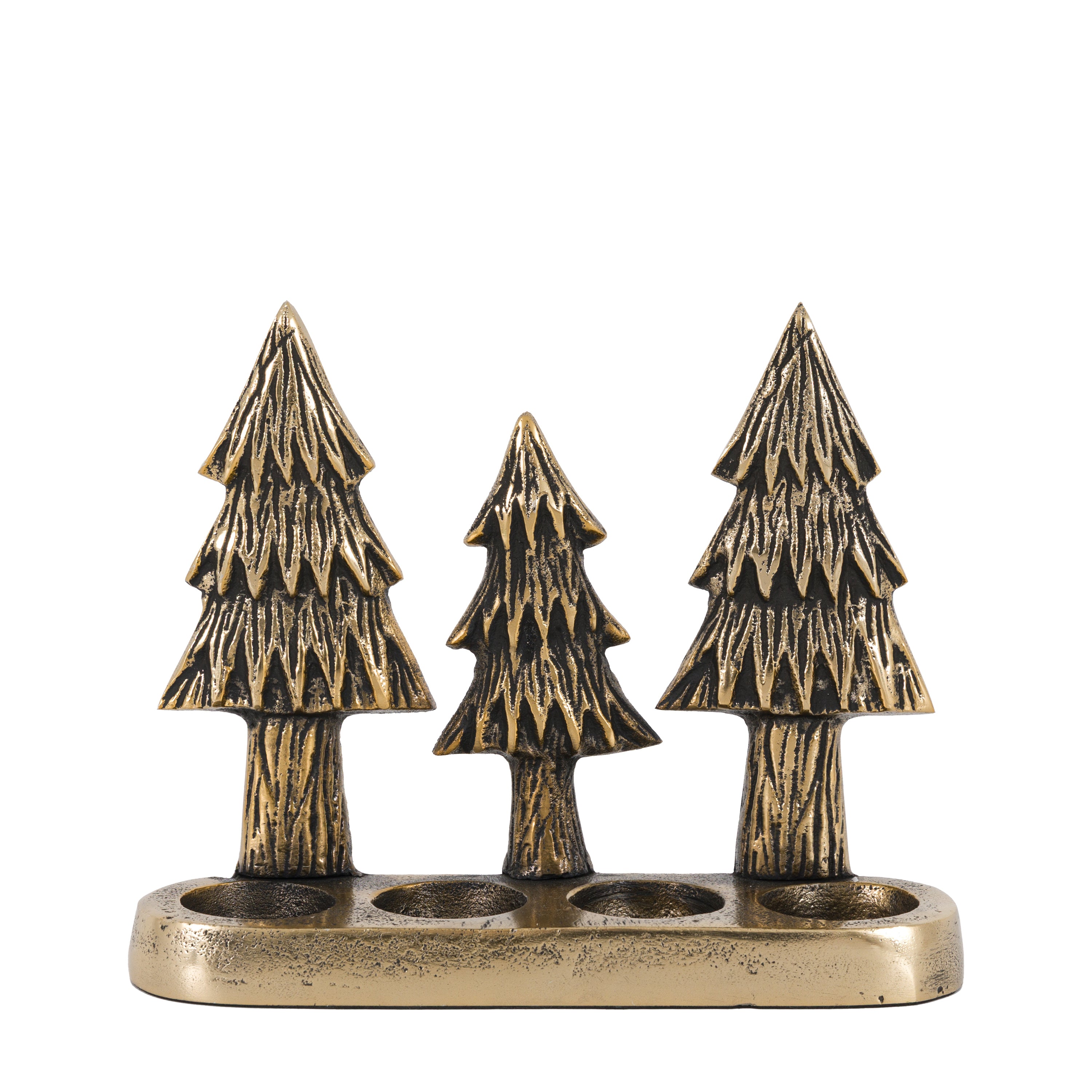 Xmas Tree Tealight Holder Gold