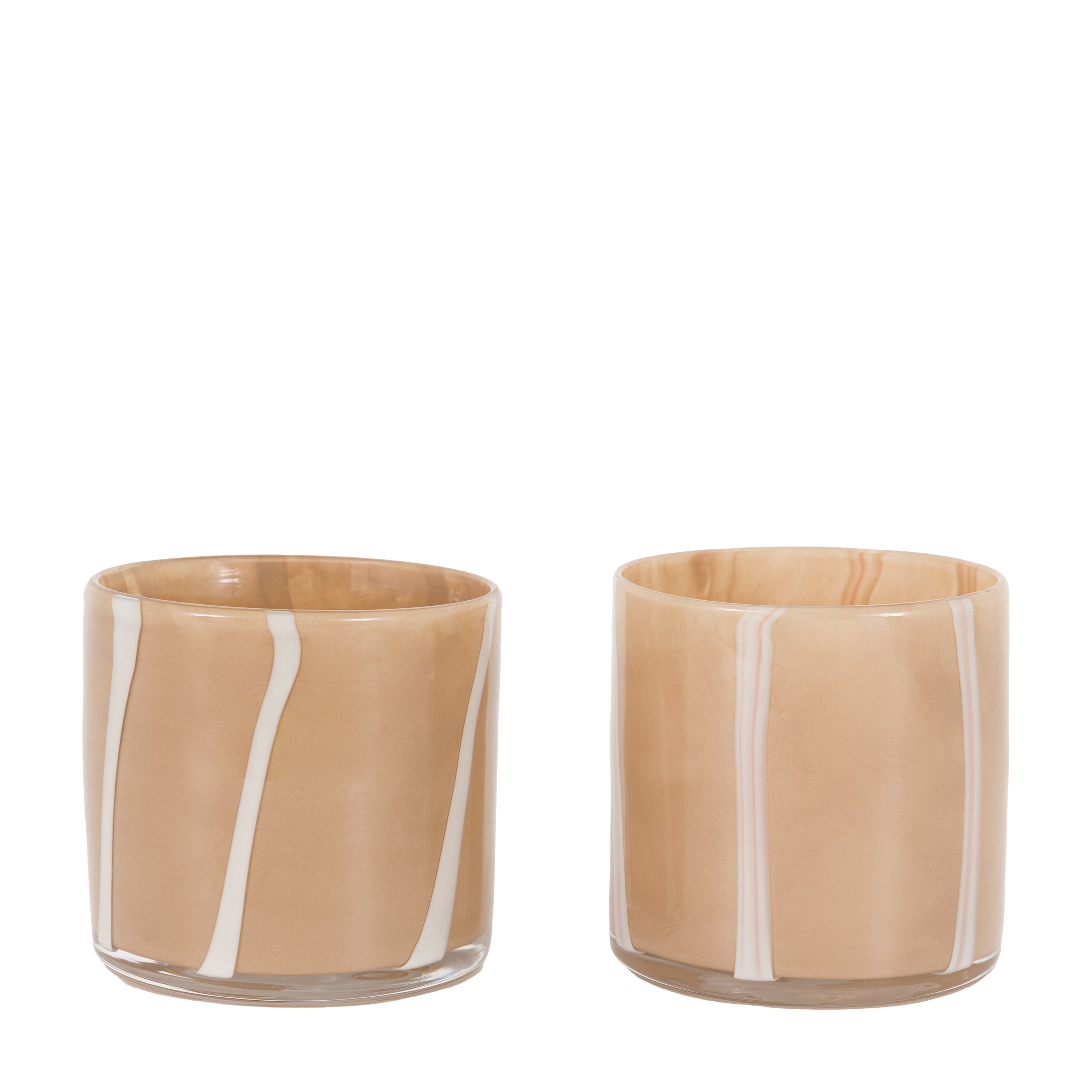 Candy Tealight Holder Beige&Cream (2pk)