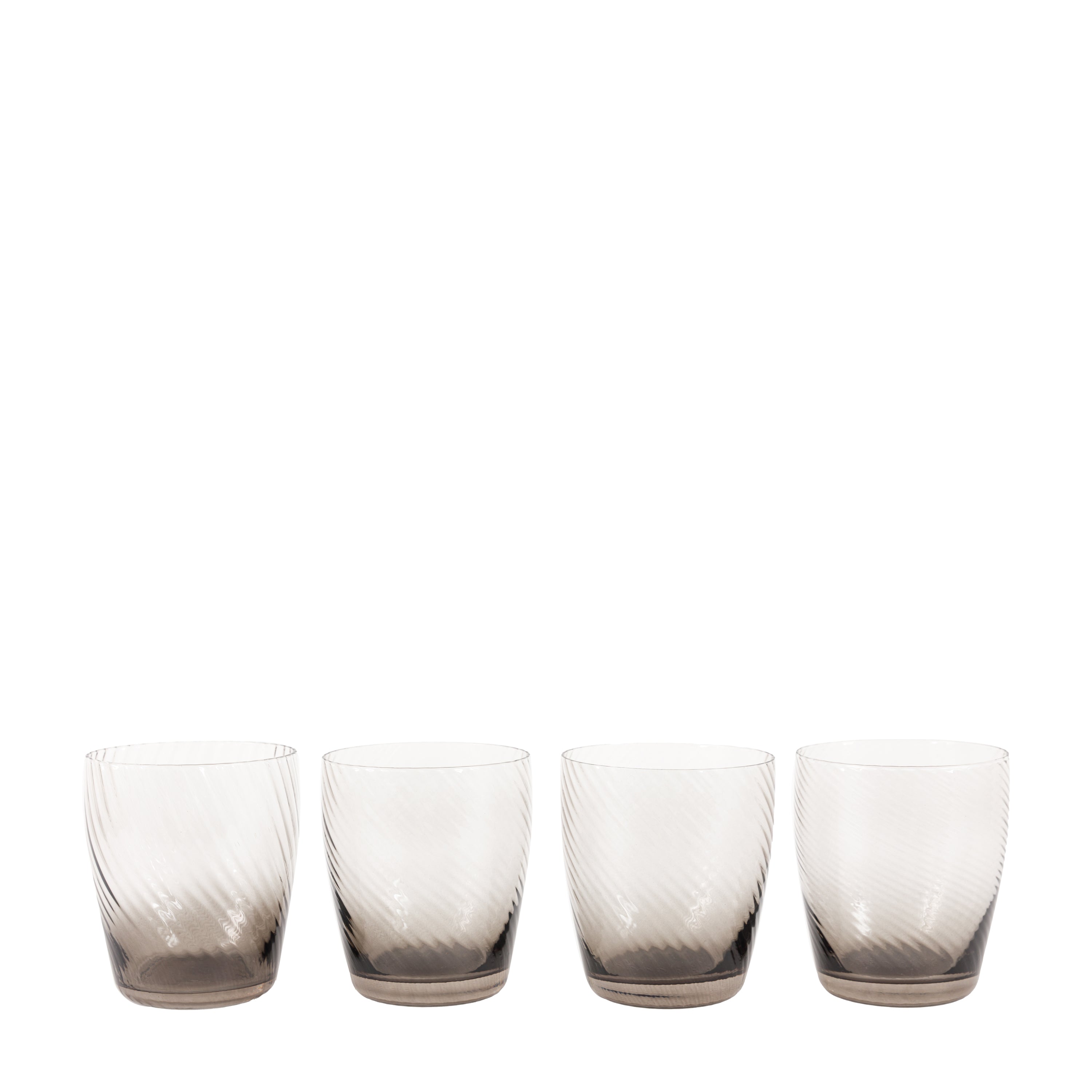Swirl Tumbler Glass Smoked Grey (4pk)