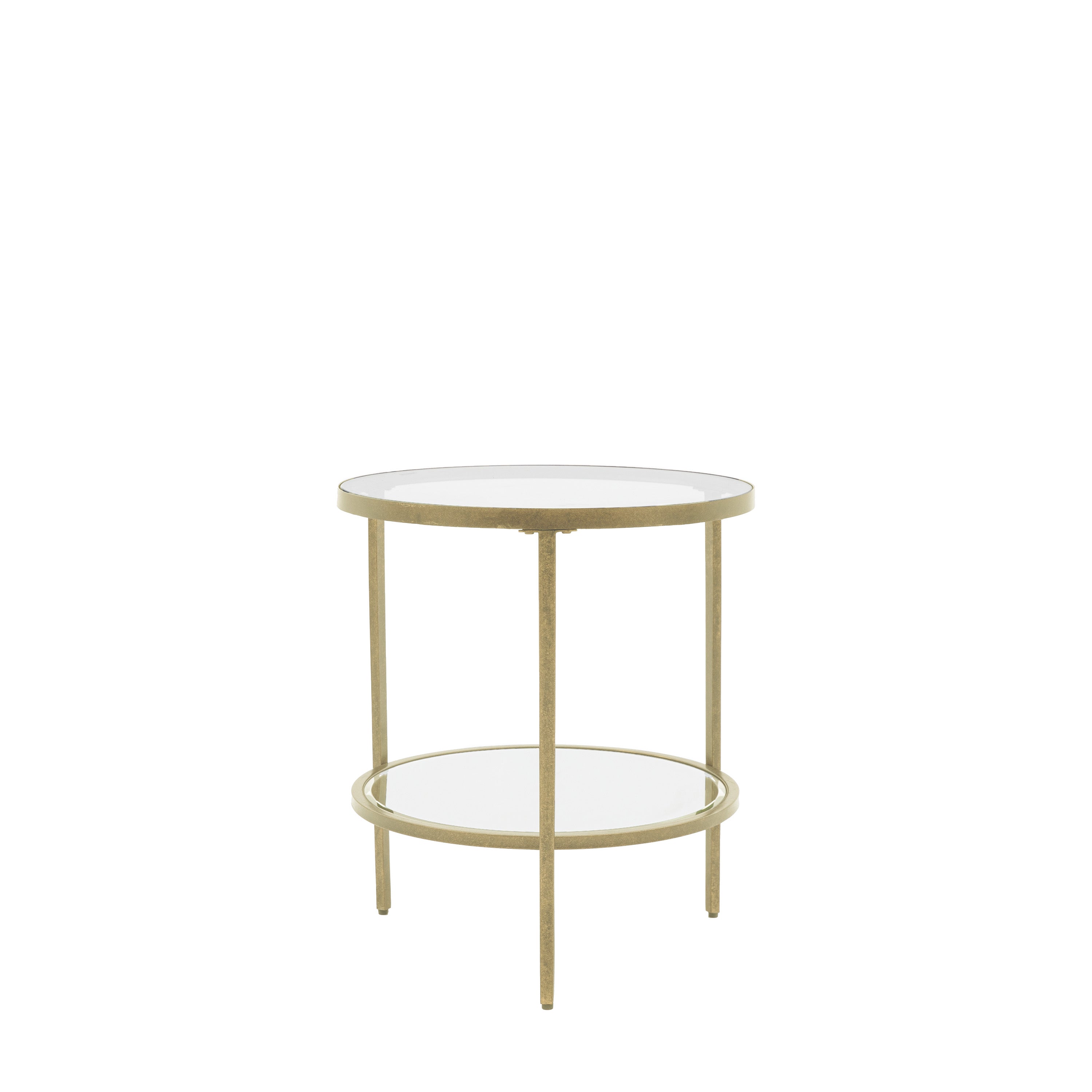 Hudson Side Table Champagne - Glass / Iron / MDF | Migo Interiors