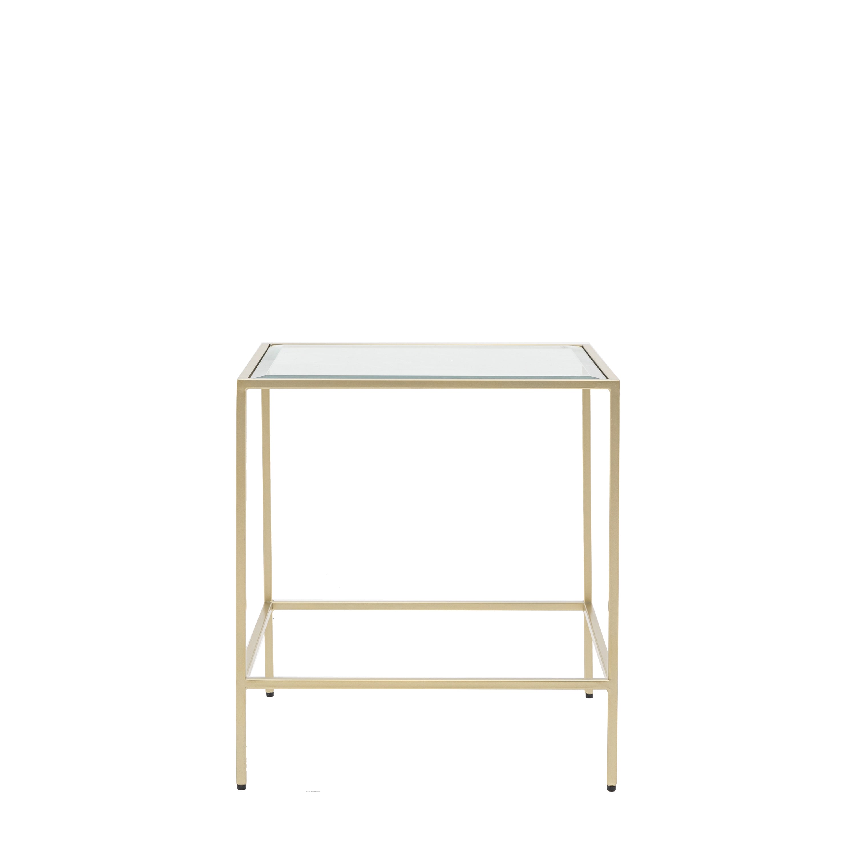 Rothbury Side Table Champagne - Glass / Iron | Migo Interiors