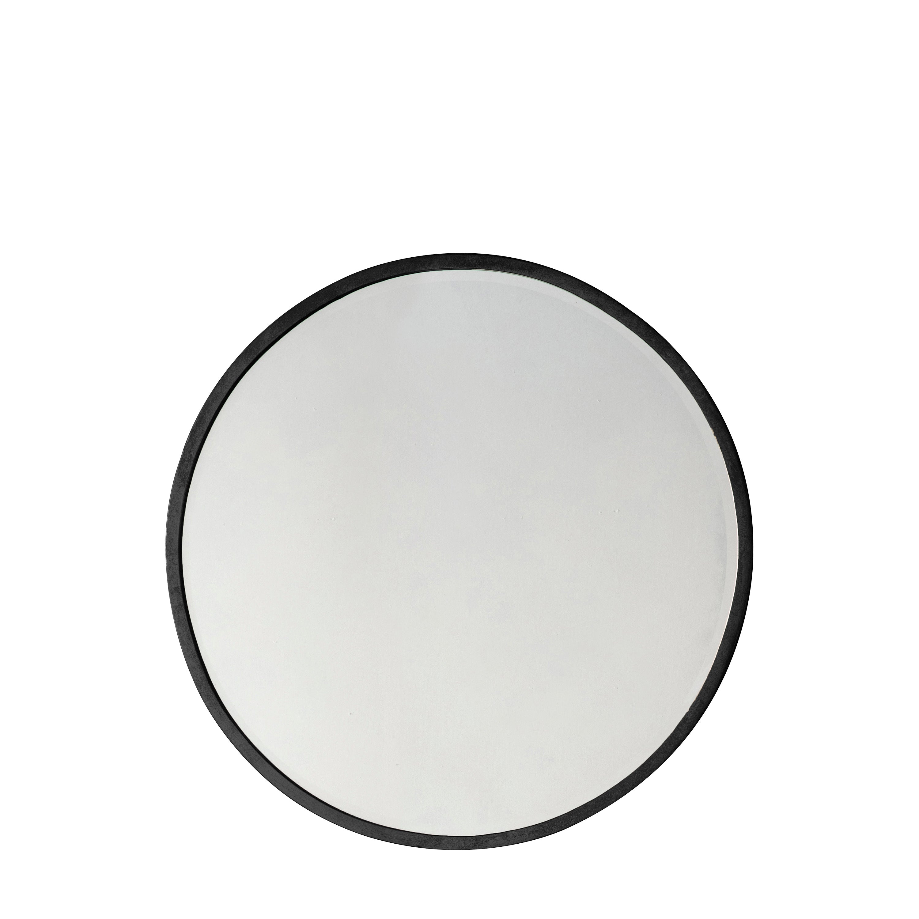Higgins Round Mirror Black - Glass / MDF / Steel | Migo Interiors