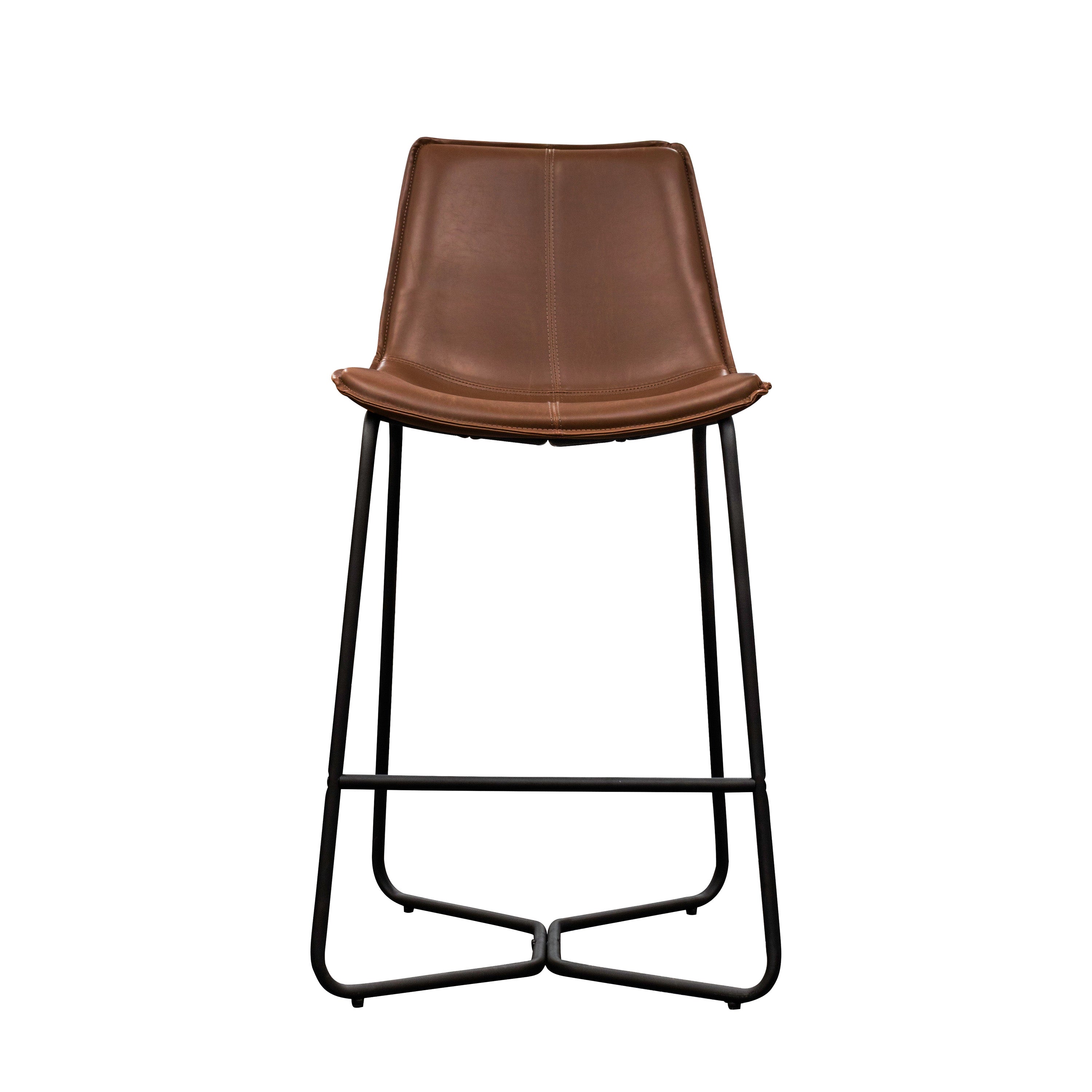 Hawking Stool Brown (2pk) - Metal / Plywood / PU / Foam | Migo Interiors