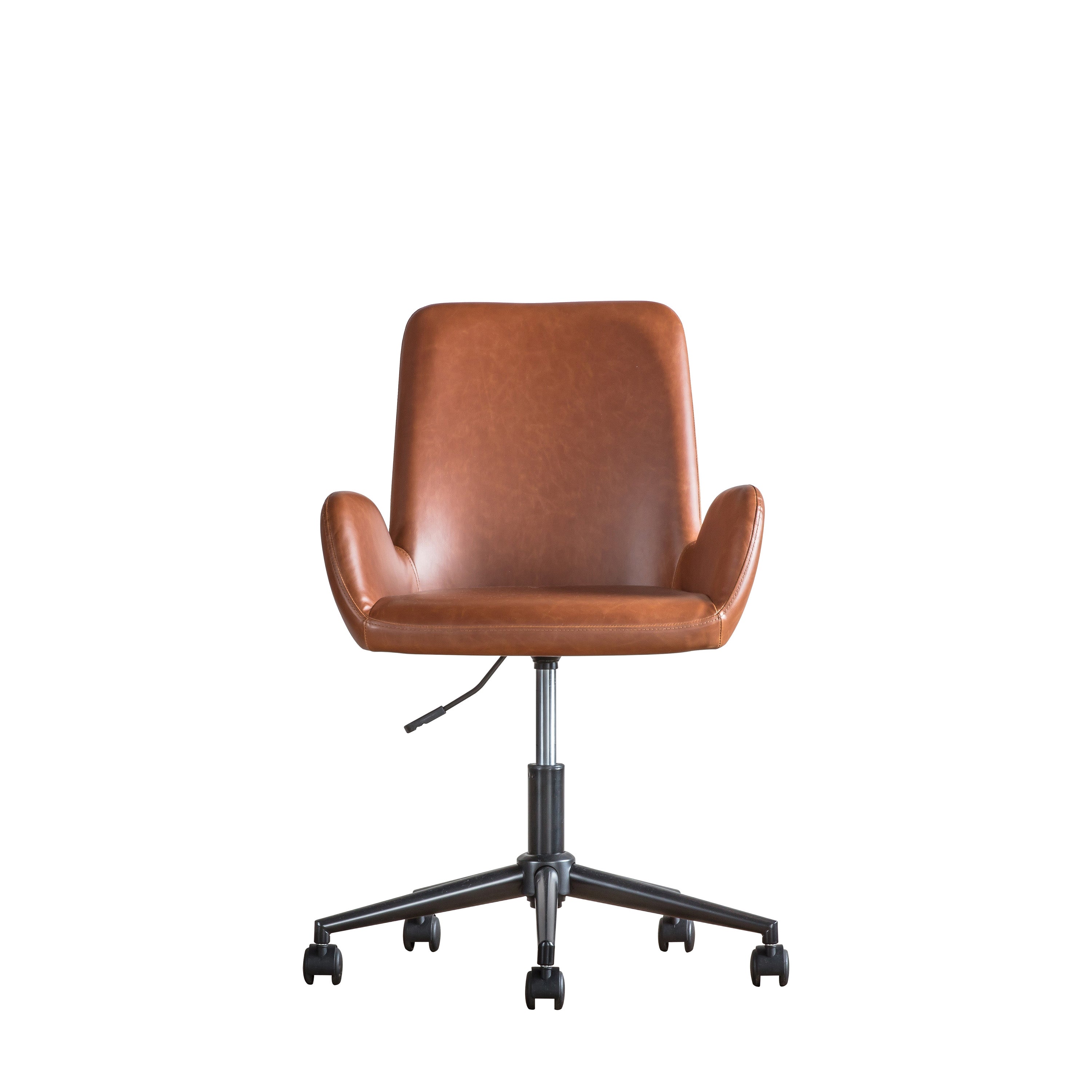 Faraday Swivel Chair Brown - Iron / Plywood / PU / Foam / Nylon | Migo Interiors