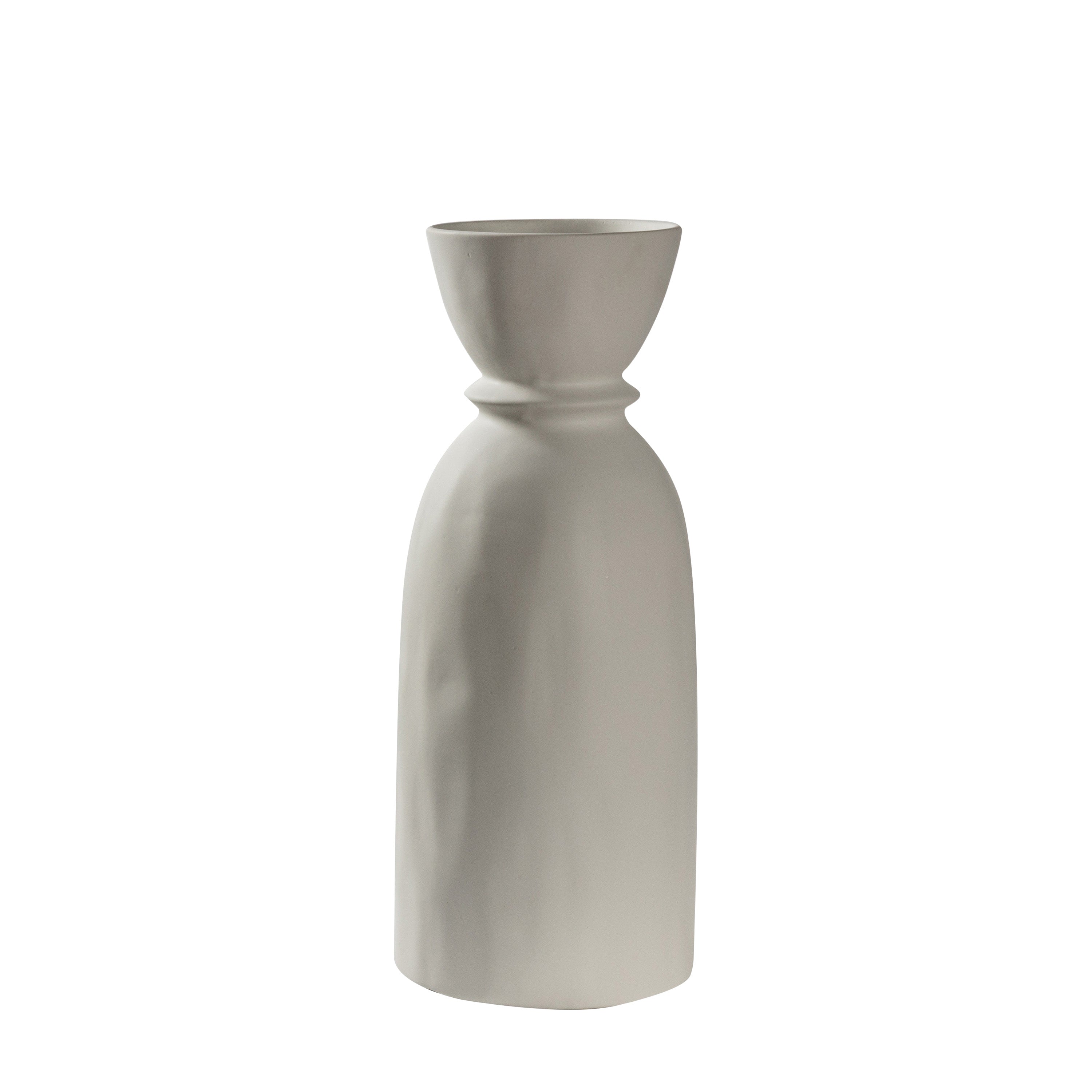 Takada Bottle Vase White - Stoneware | Migo Interiors