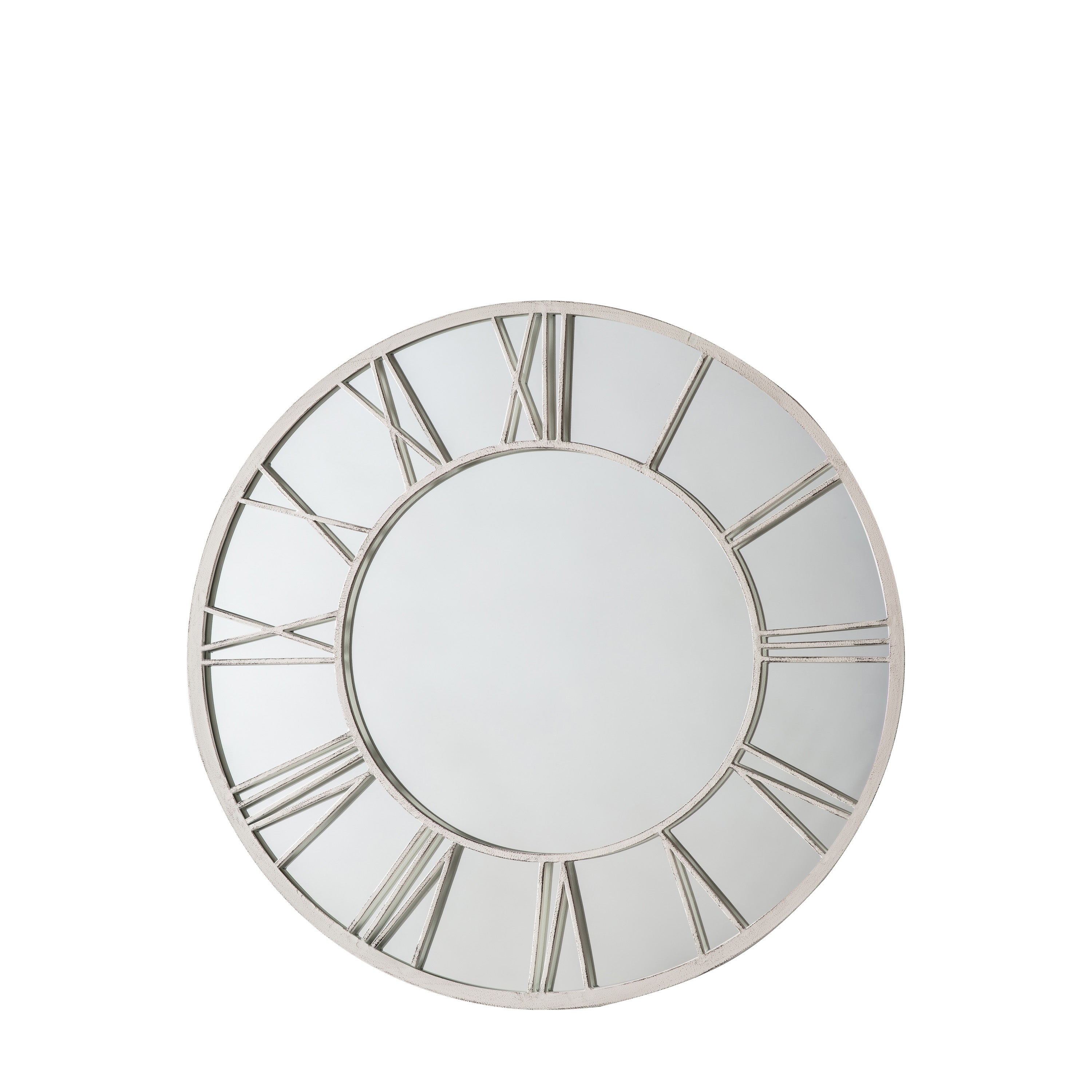 Longfield Outdoor Mirror Distressed White - Iron / Glass / PVC | Migo Interiors