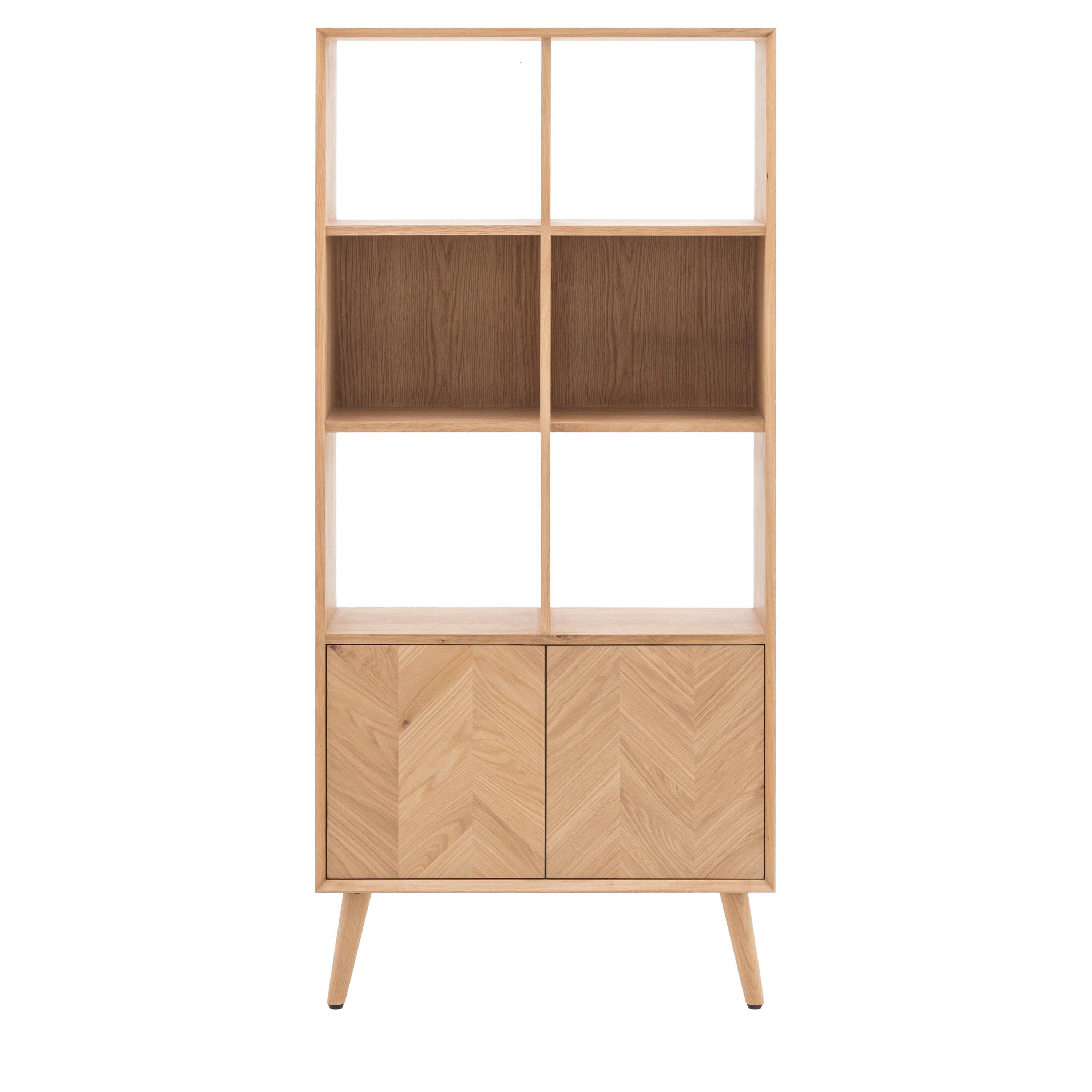 Milano 2 Door Open Display - Oak / Oak Veneer / MDF | Migo Interiors