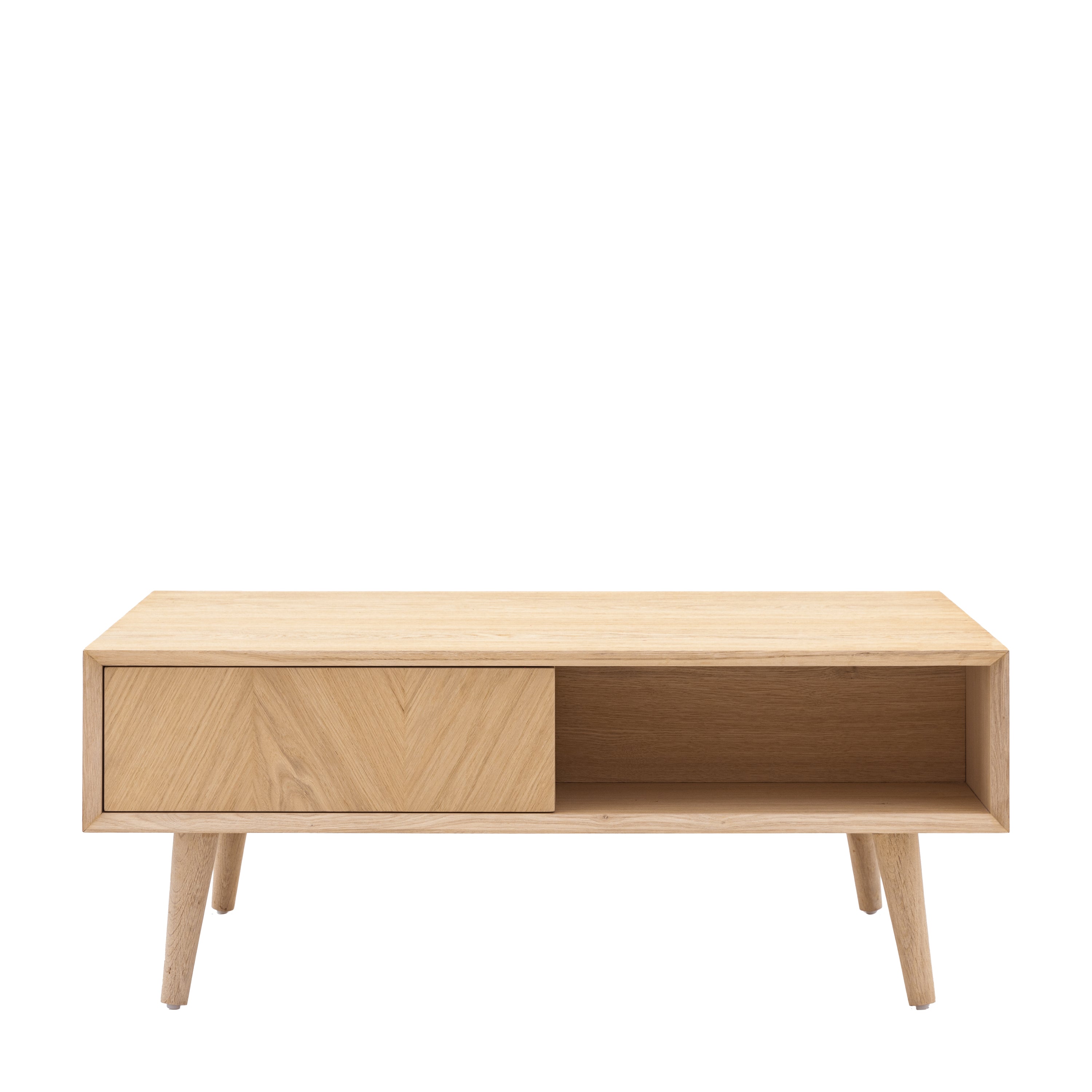 Milano 2 Drawer Coffee Table - Oak / Oak Veneer / MDF | Migo Interiors