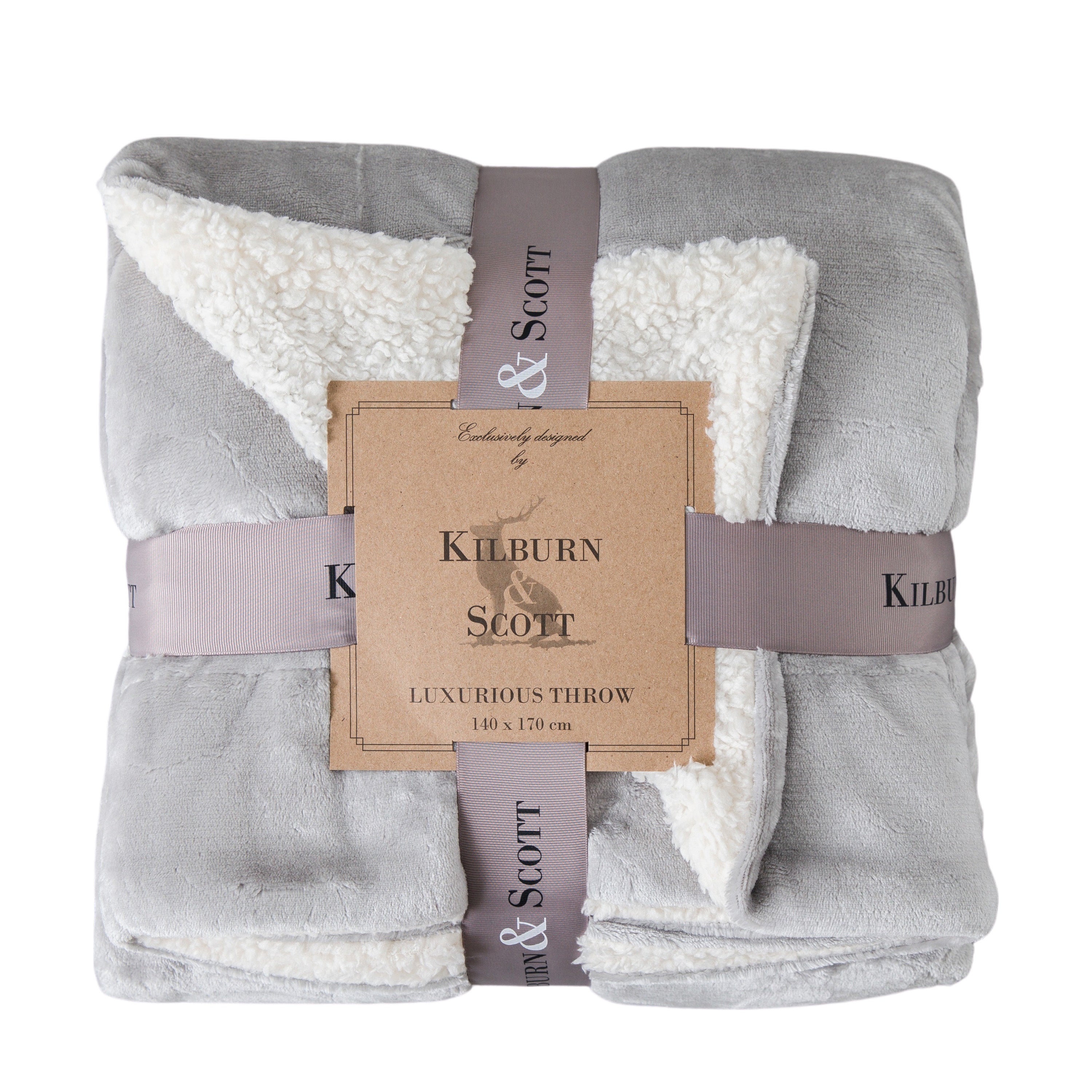 Sterling Sherpa Throw Silver - Polyester | Migo Interiors
