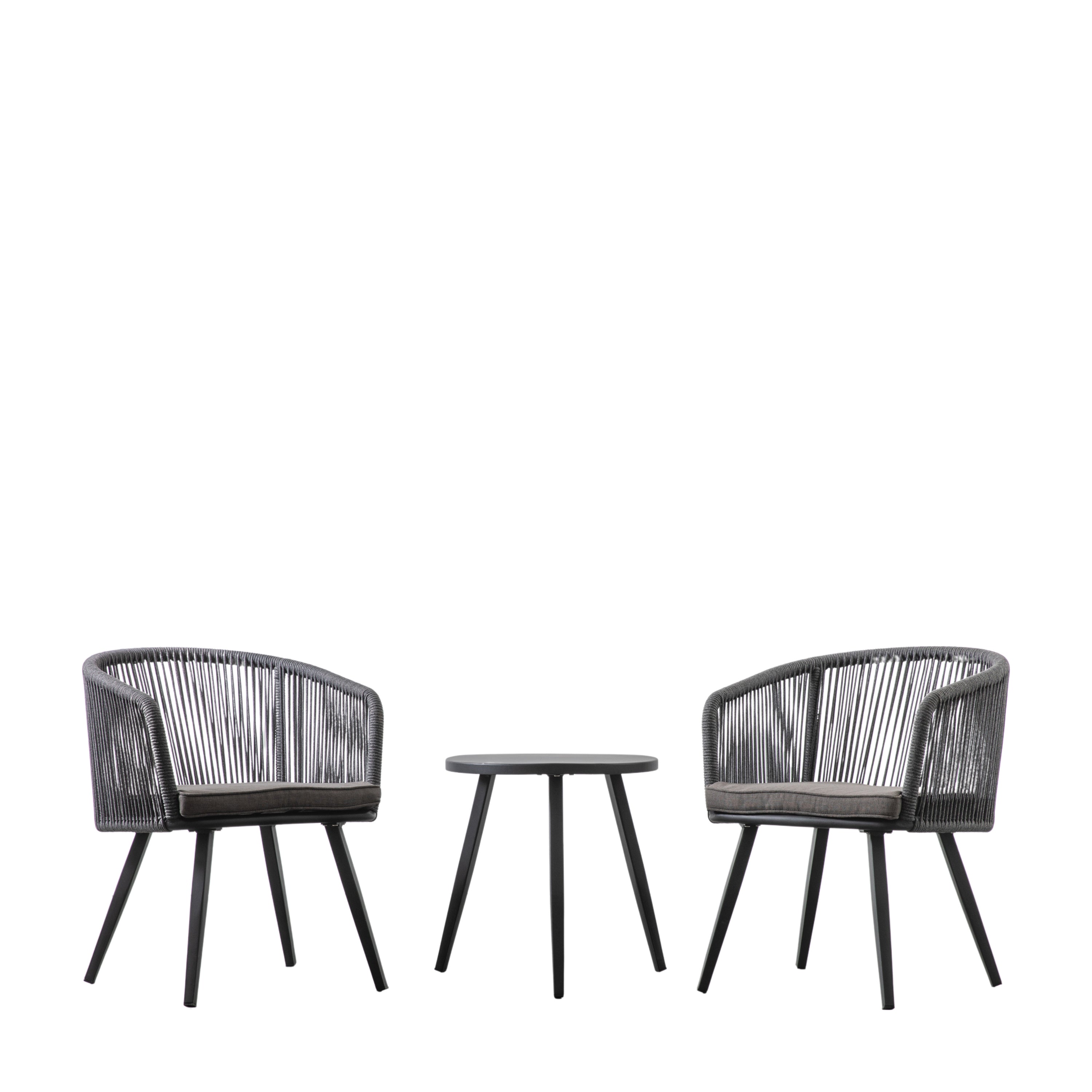Cassis 2 Seater Bistro/Tea Set - Aluminium / Rope / Polyester Fibre / FR Foam | Migo Interiors