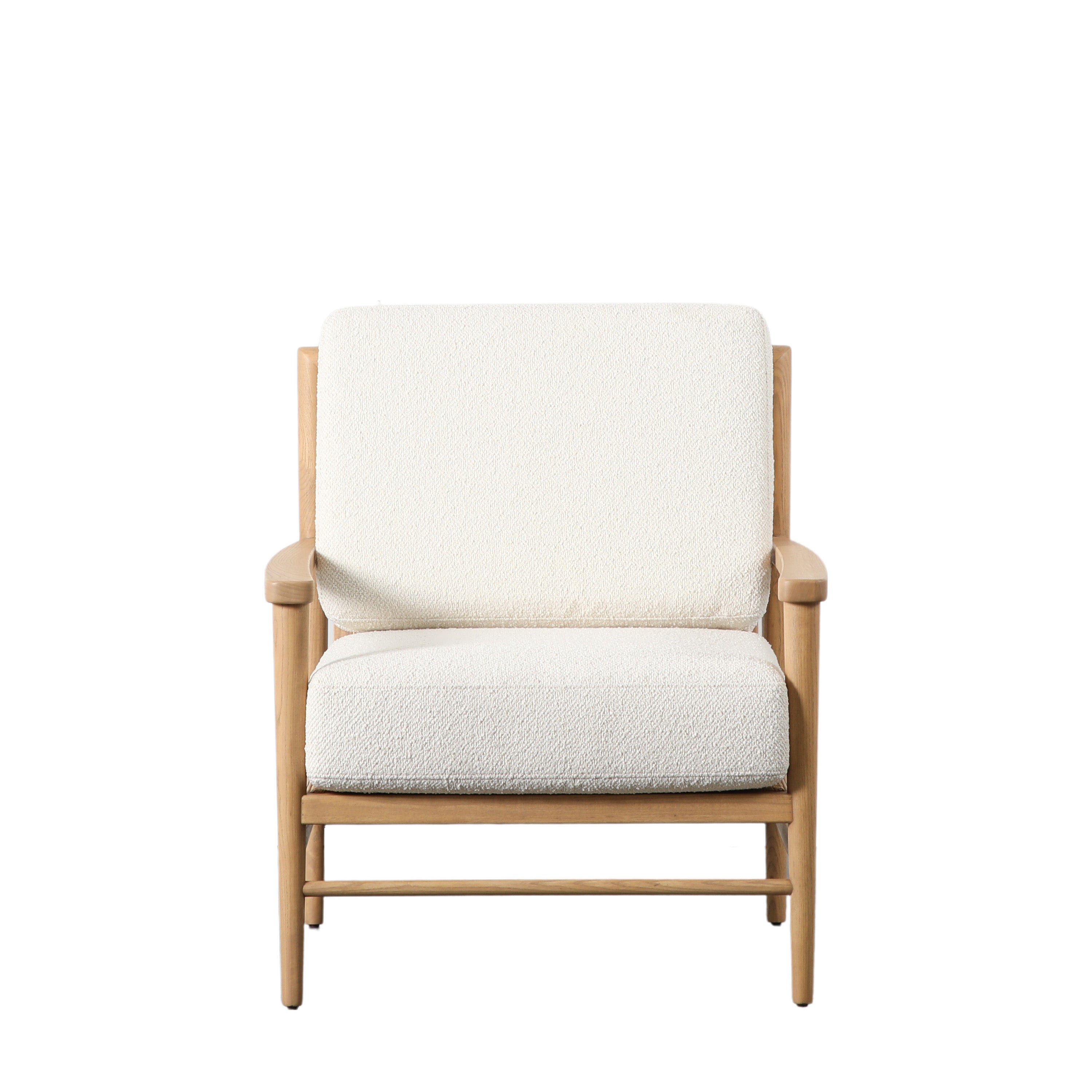 Odesa Armchair Cream - Ash / Plywood / FR Foam / Polyfibre / Polyester Fabric | Migo Interiors
