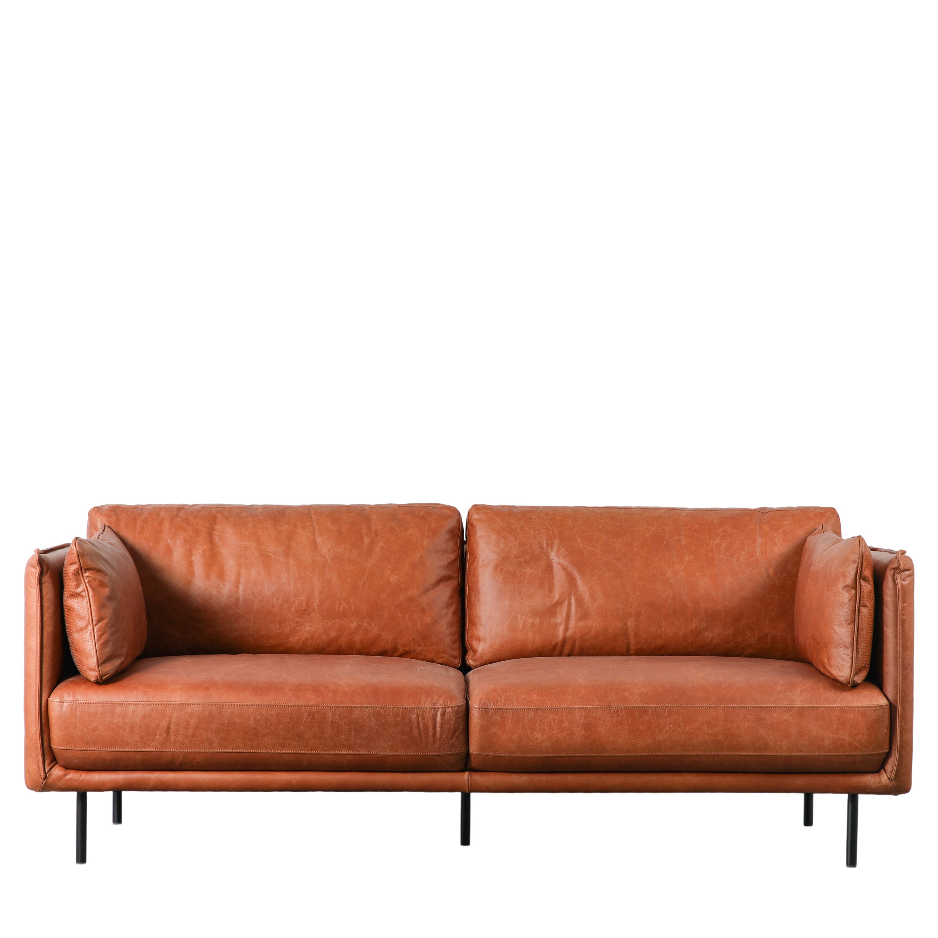 Wigmore Sofa Brown Leather - Maple / Leather / Plywood / Foam / Polyfibre / Iron | Migo Interiors