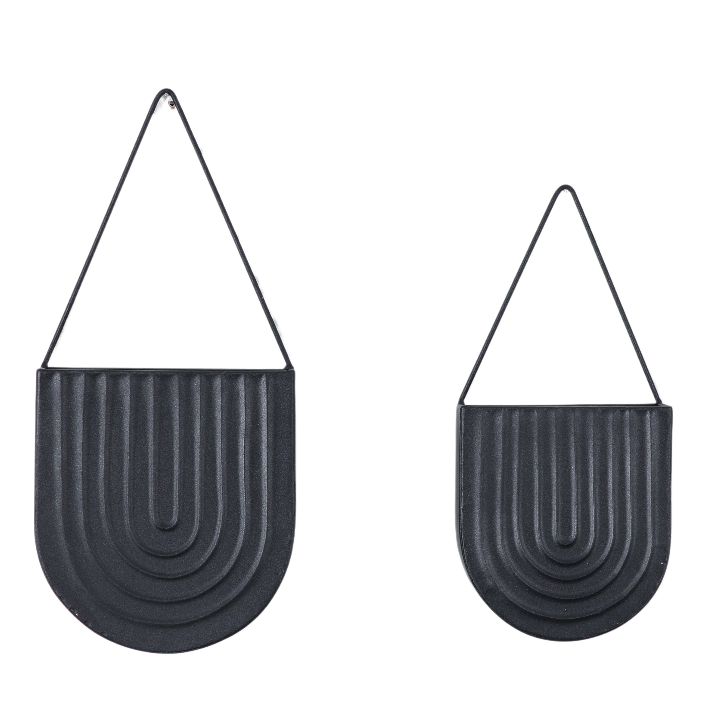 Lexy Wall Planter (Set of 2) Black - Iron | Migo Interiors
