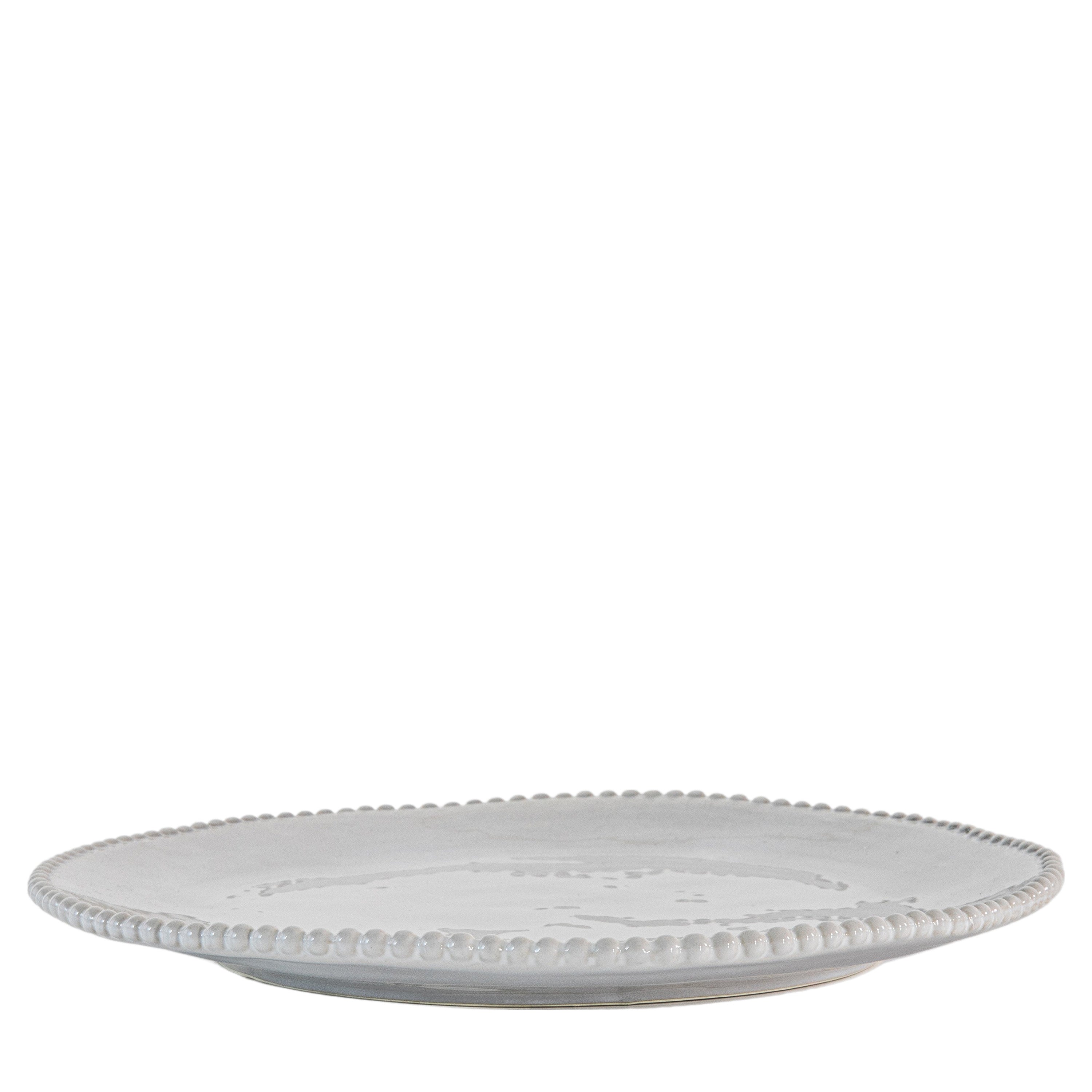 Organic Beaded Dinner Plate White (4pk) D280mm