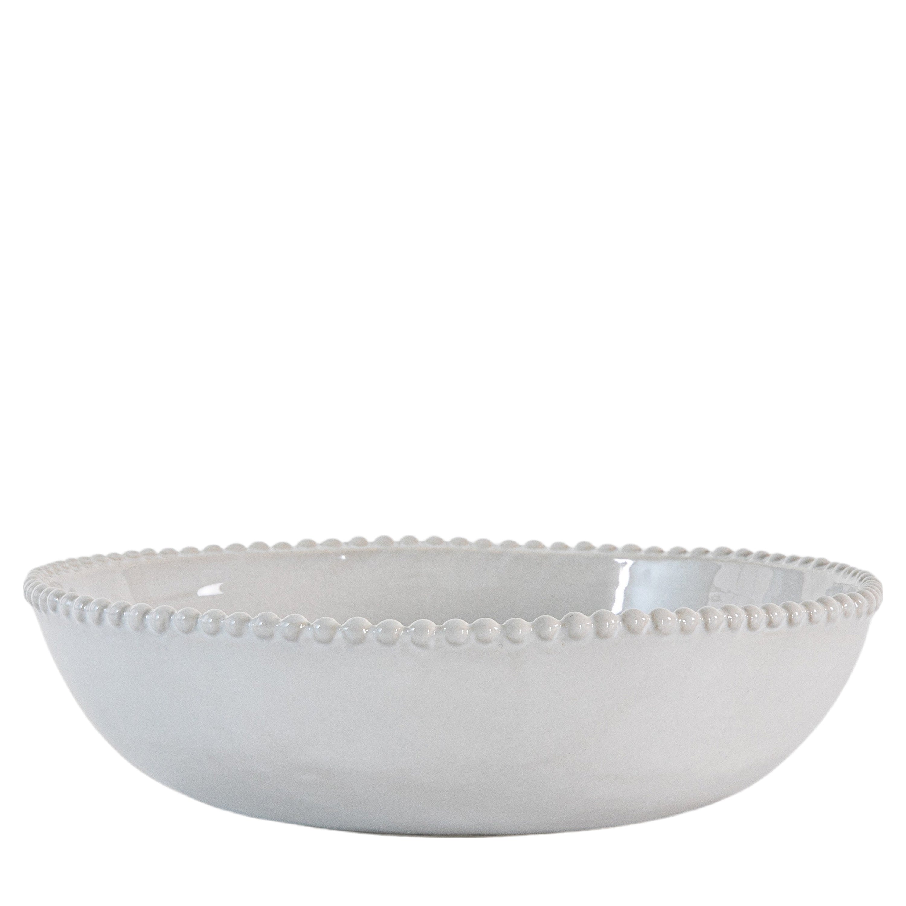 Organic Beaded Pasta Bowl White (4pk) - Porcelain | Migo Interiors