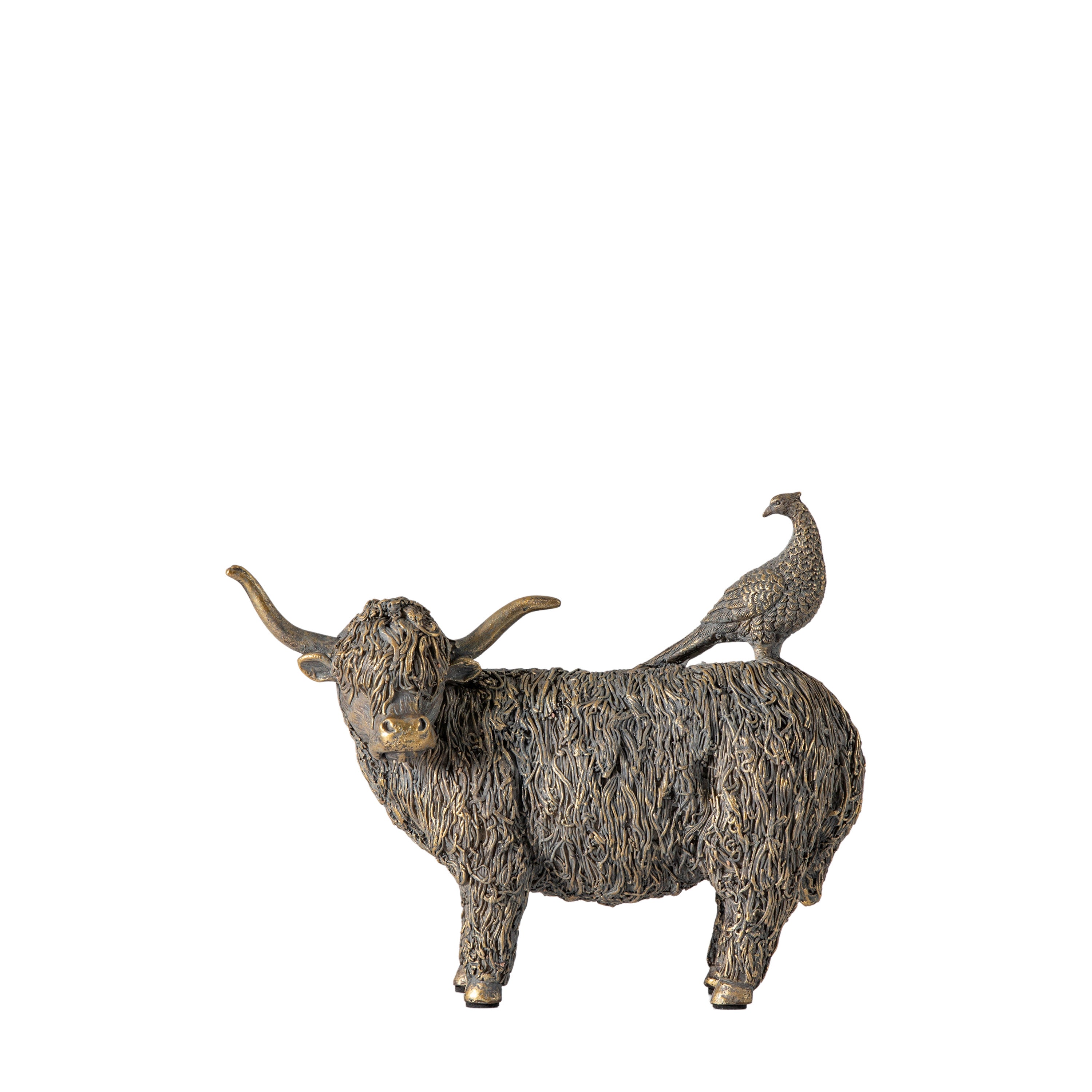 Highland Cow & Pheasant - Polyresin | Migo Interiors