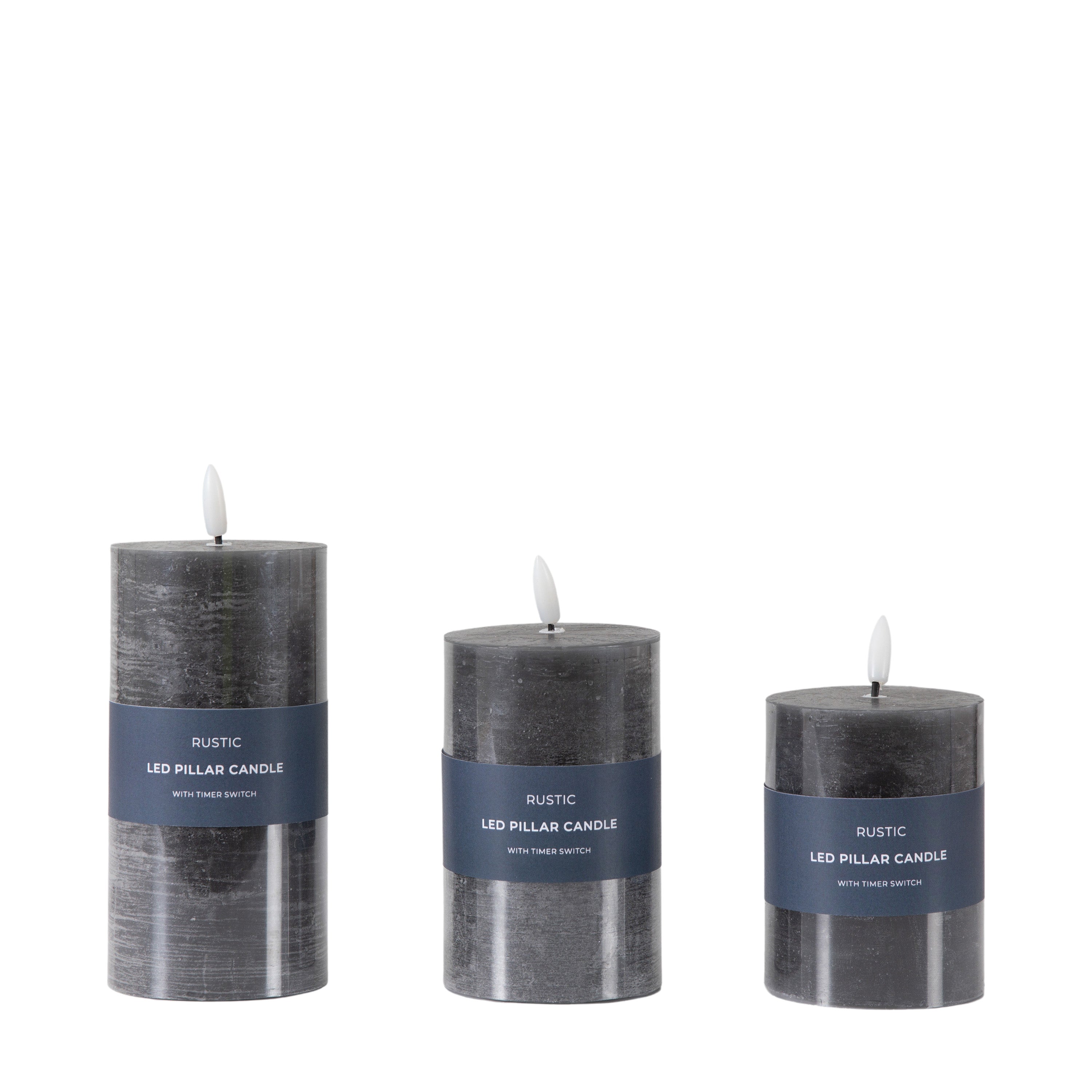 LED Candle Rustic Slate (Set of 3)