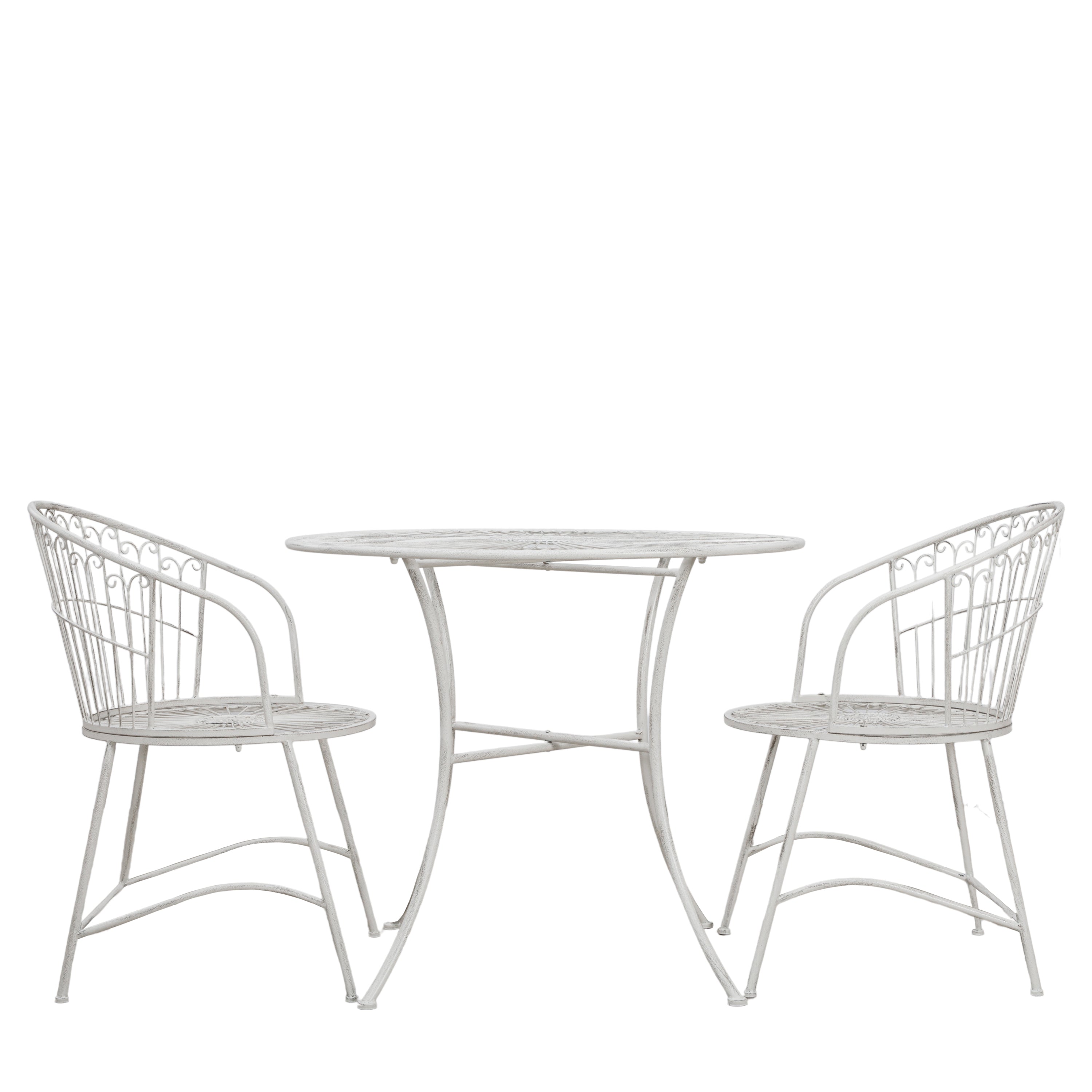 Siracusa 2 Seater Bistro Set Vanilla - Iron | Migo Interiors