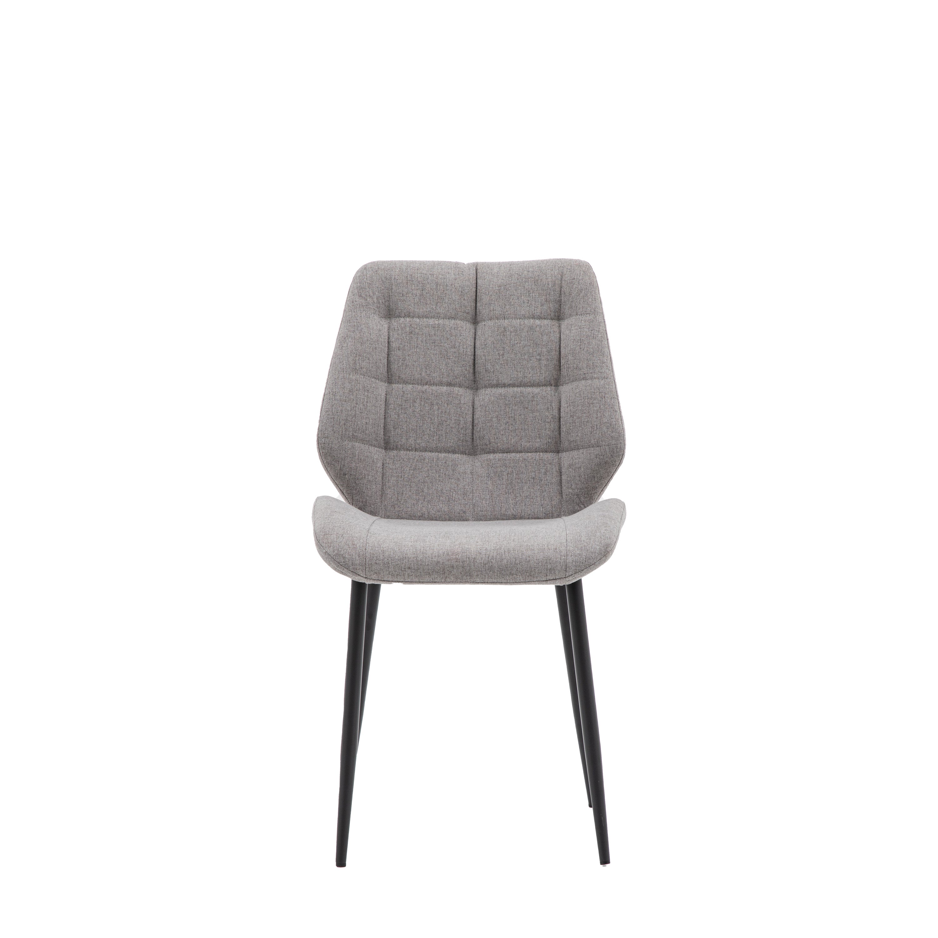 Manford Dining Chair Light Grey (2pk) - Iron / Polyester / Plywood / Foam | Migo Interiors