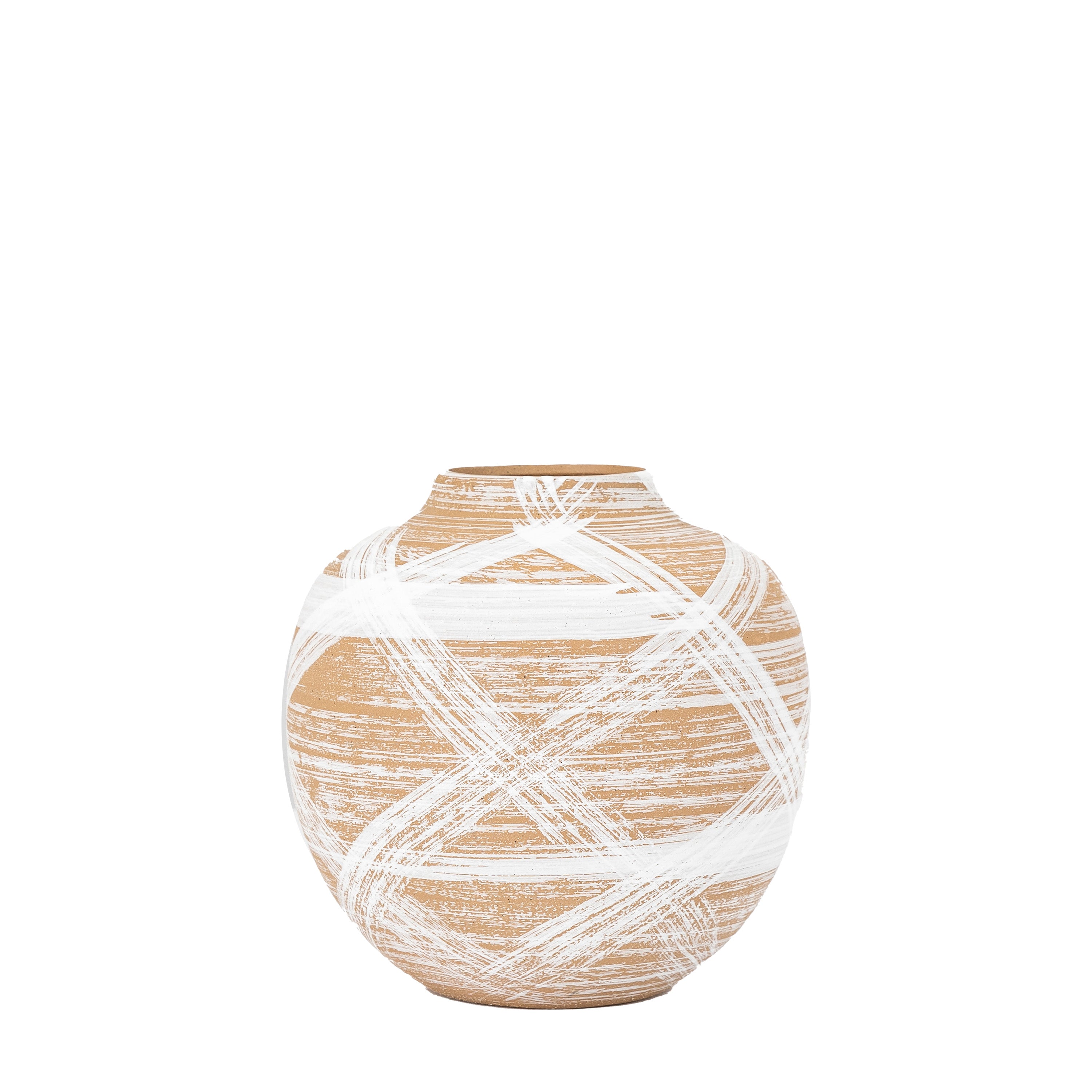 Tarka Vase Small Reactive BrownWhite - Stoneware | Migo Interiors