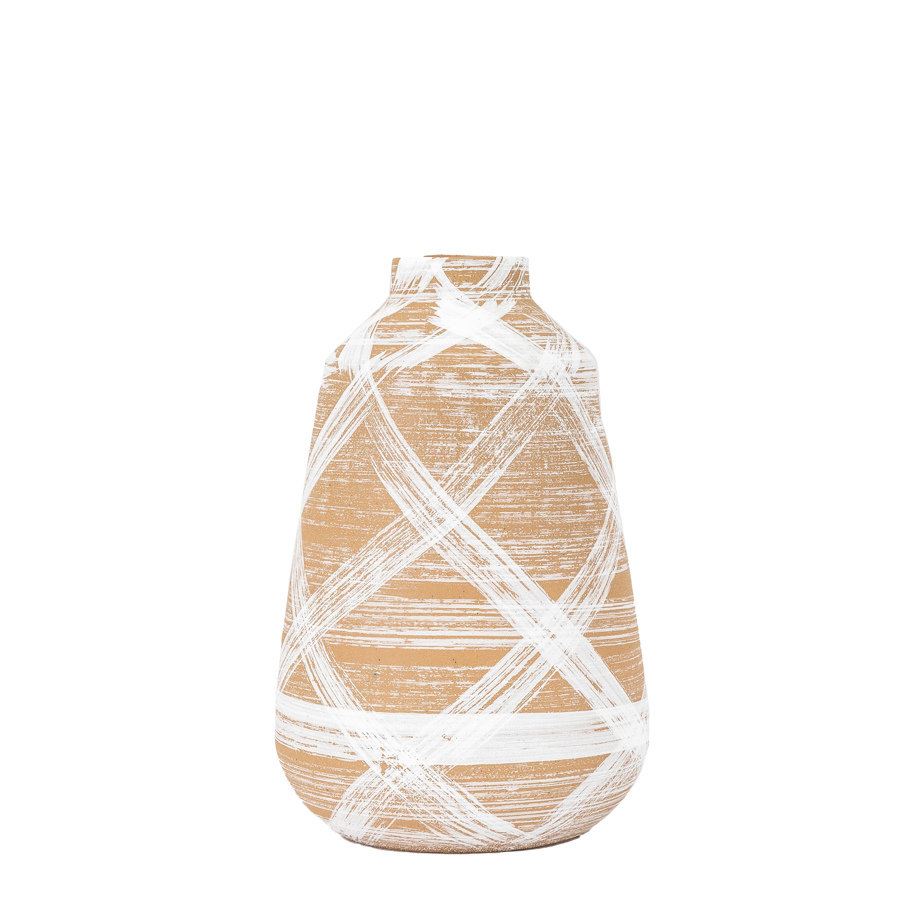 Tarka Vase Large Reactive BrownWhite - Stoneware | Migo Interiors