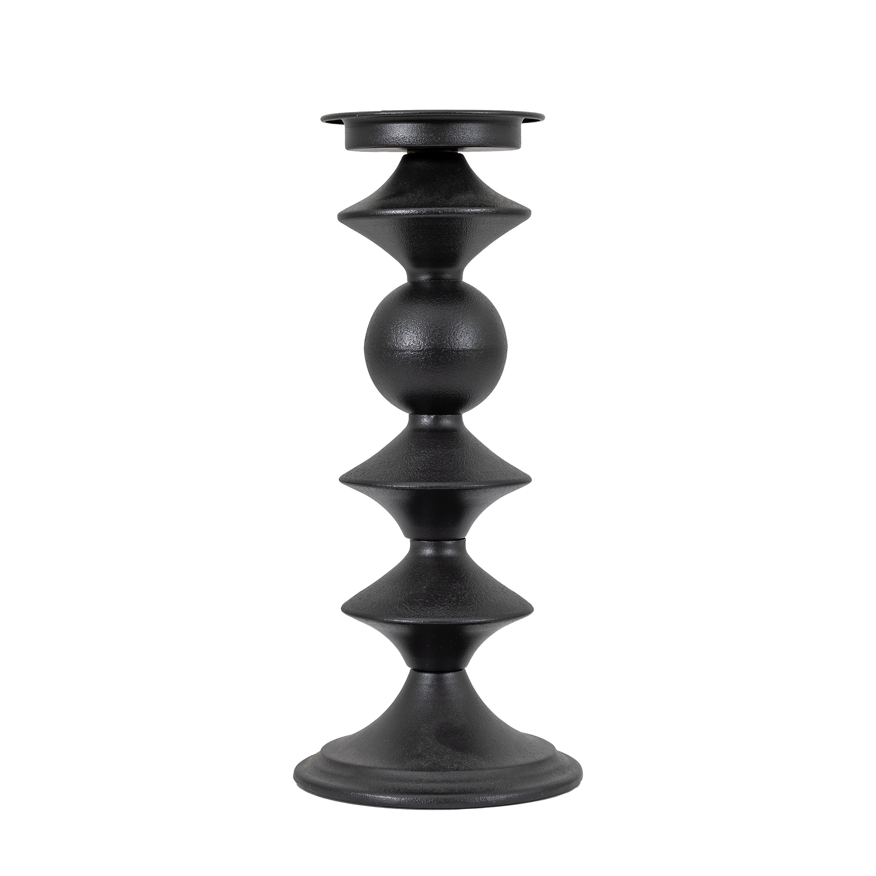 Sutton Pillar Holder Black Large - Iron | Migo Interiors