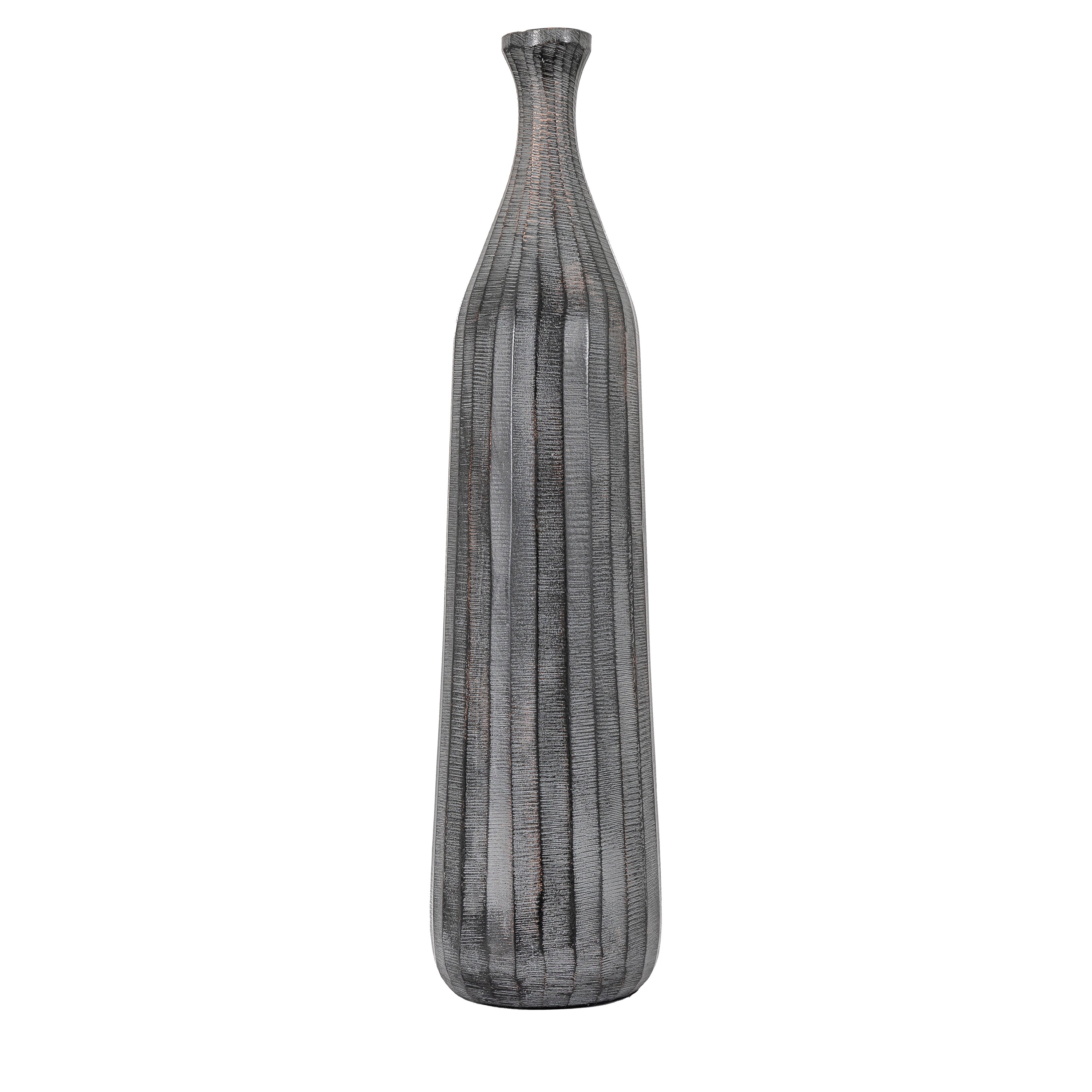 Enya Bottle Vase Large Antique Grey - Aluminium | Migo Interiors