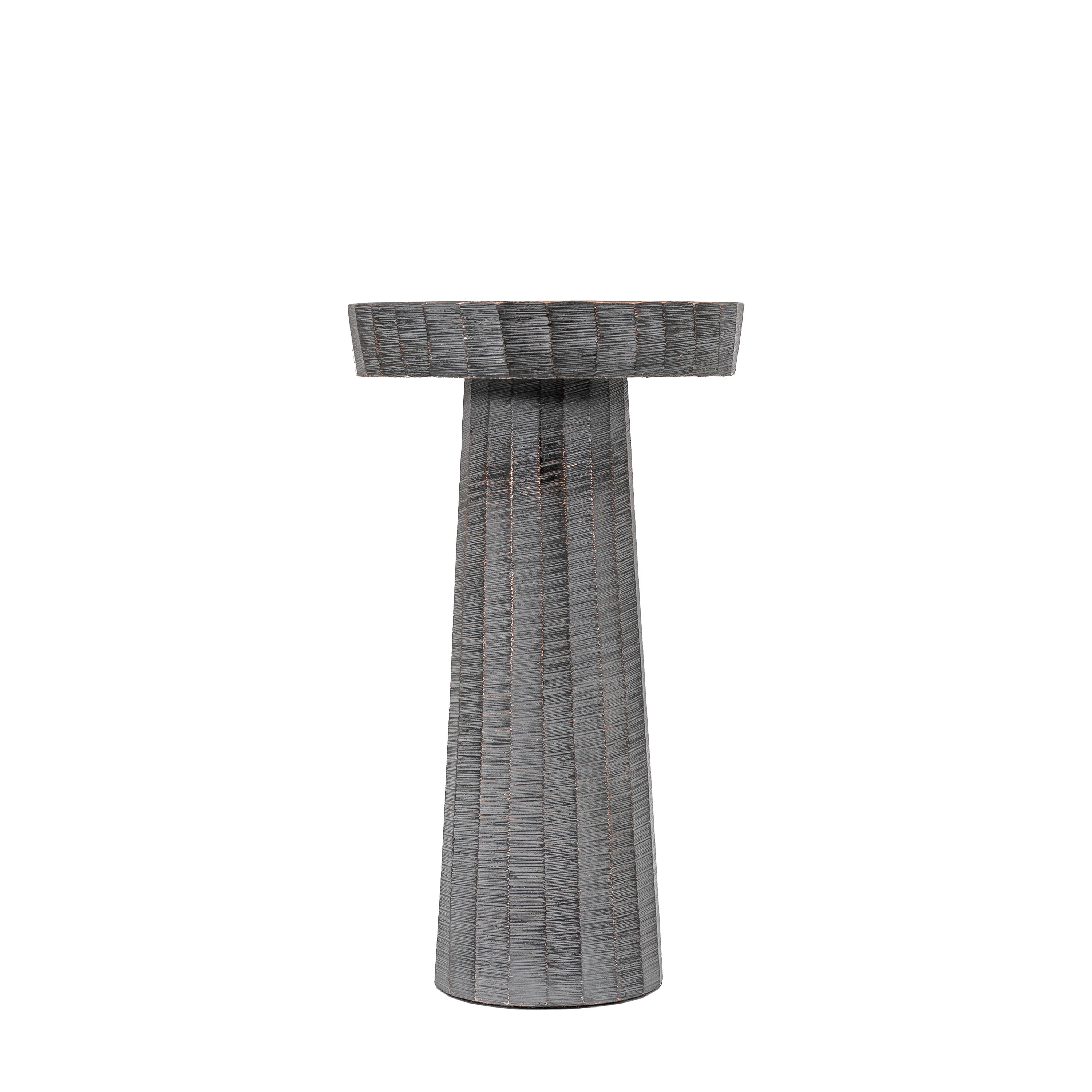 Enya Candlestick Small Antique Grey - Aluminium | Migo Interiors