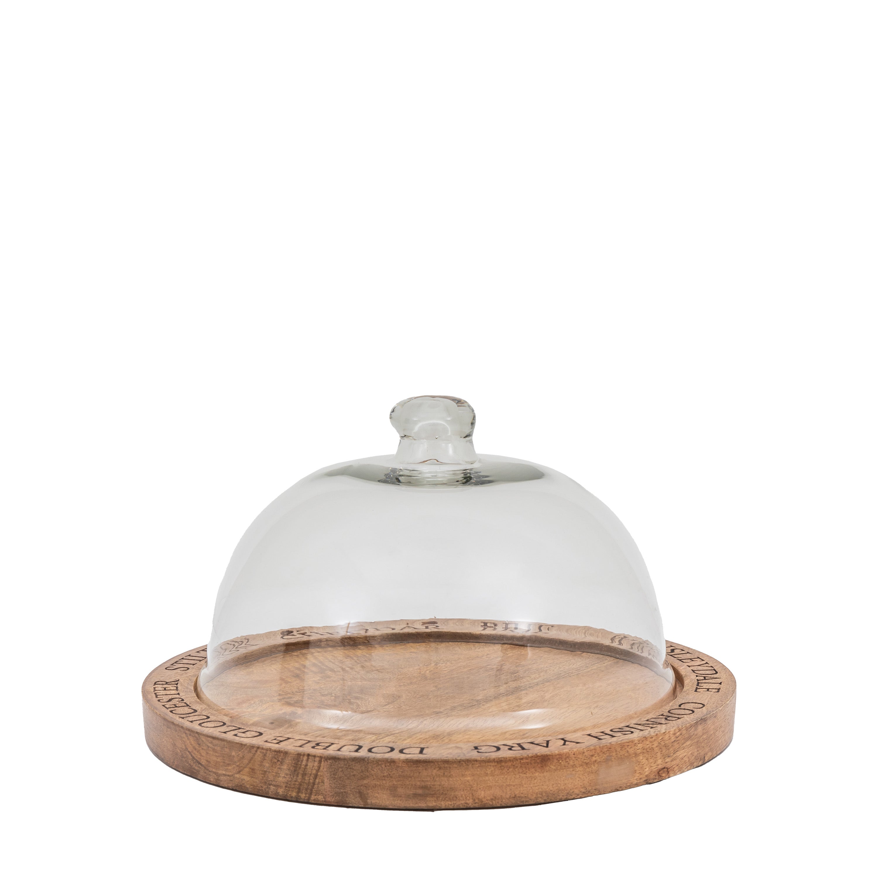 Wells Cheese Dome - Mango Wood / Glass | Migo Interiors