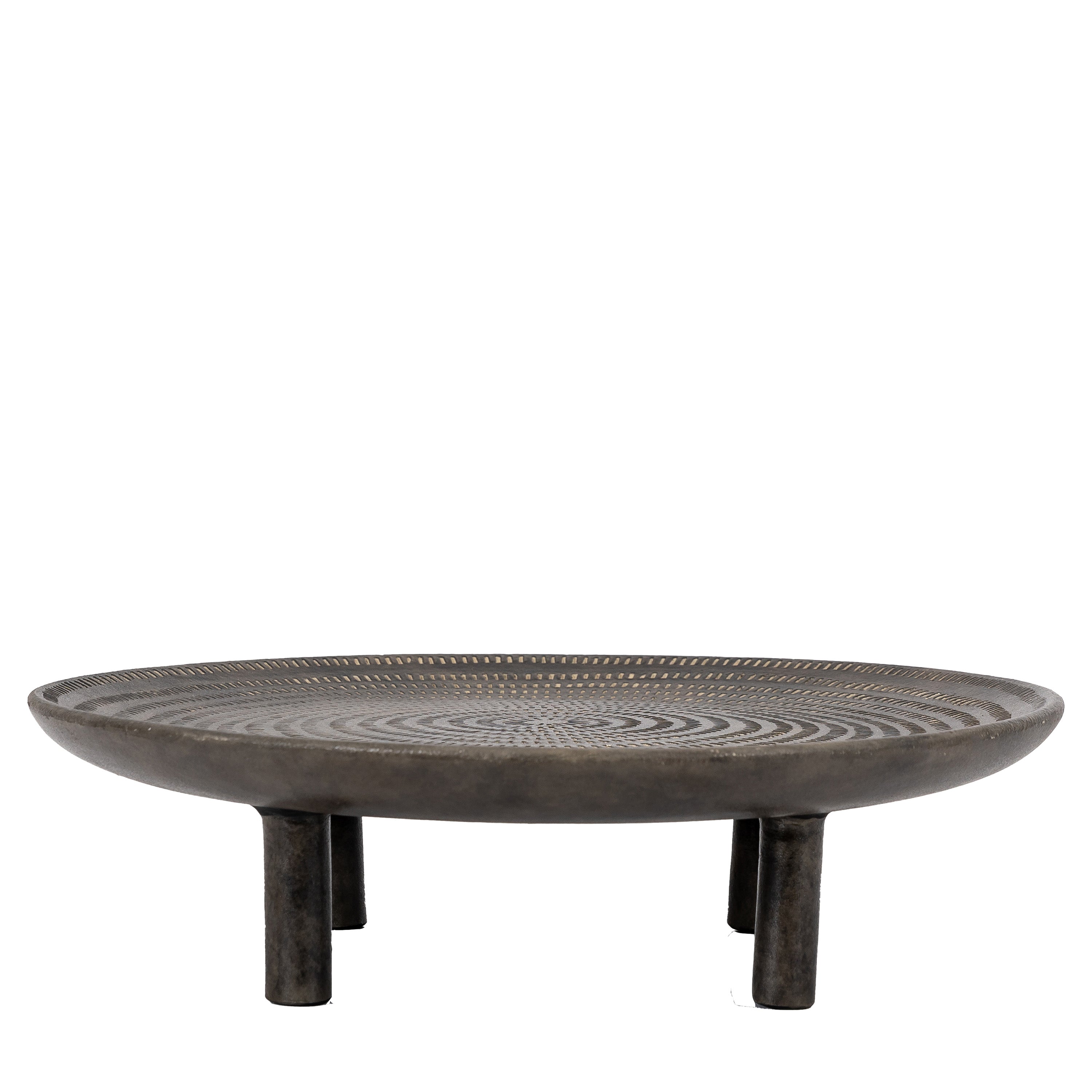Sgraffito Footed Tray Large - Earthenware | Migo Interiors