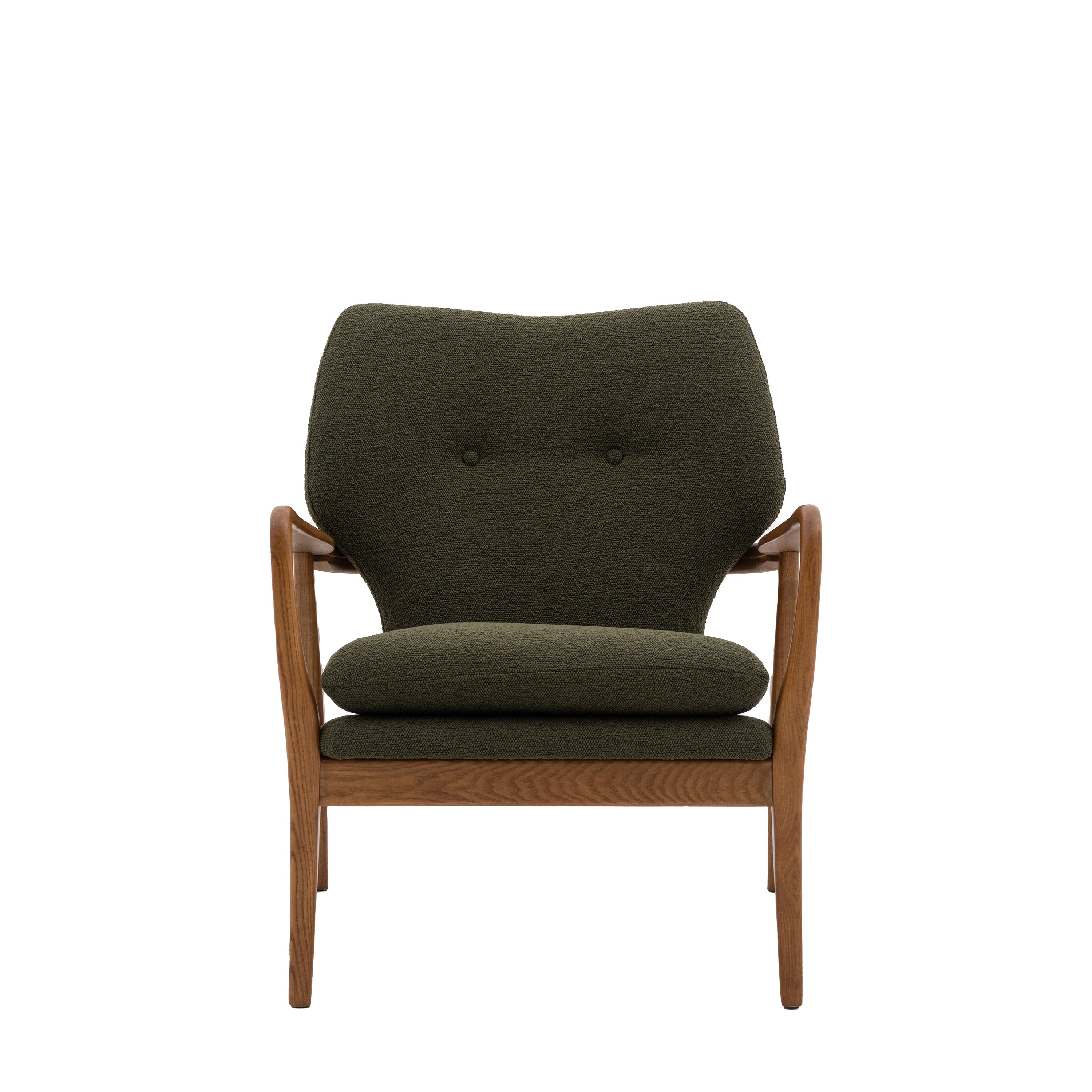Jensen Armchair Green - Oak / Plywood / Polyester / Foam / Cotton | Migo Interiors