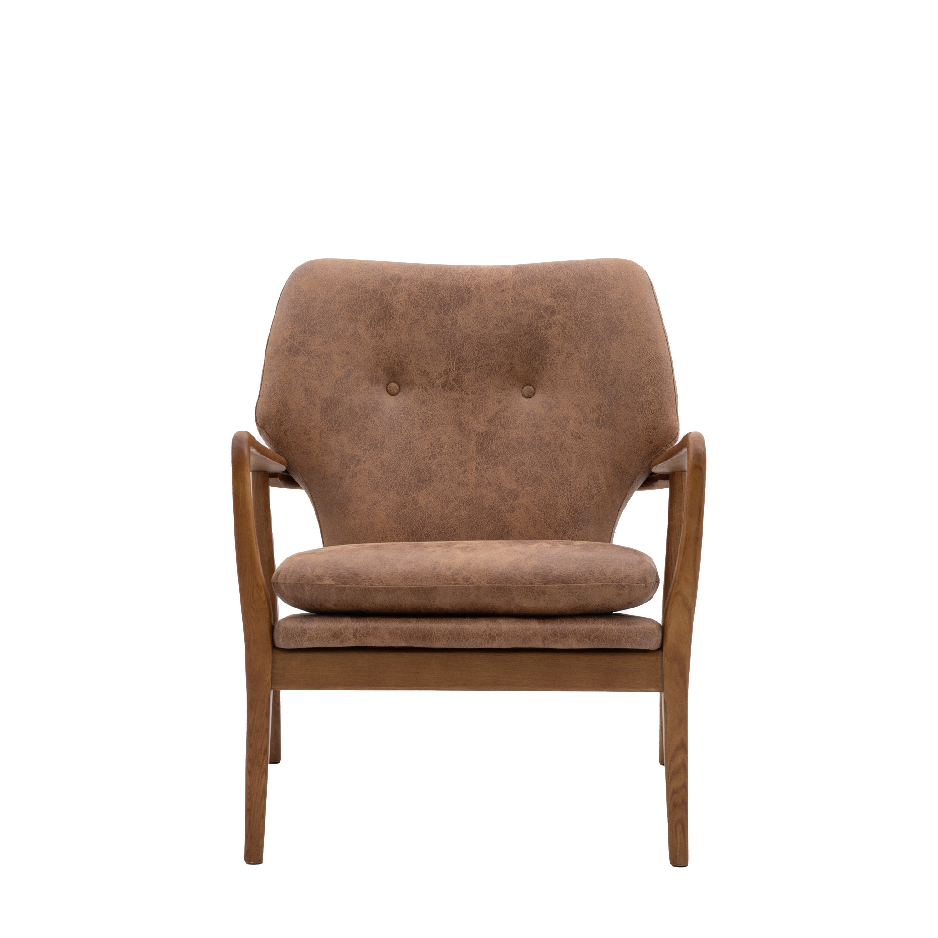 Jensen Armchair Brown Leather - Oak / Plywood / Leather / Foam / Polyfibre | Migo Interiors