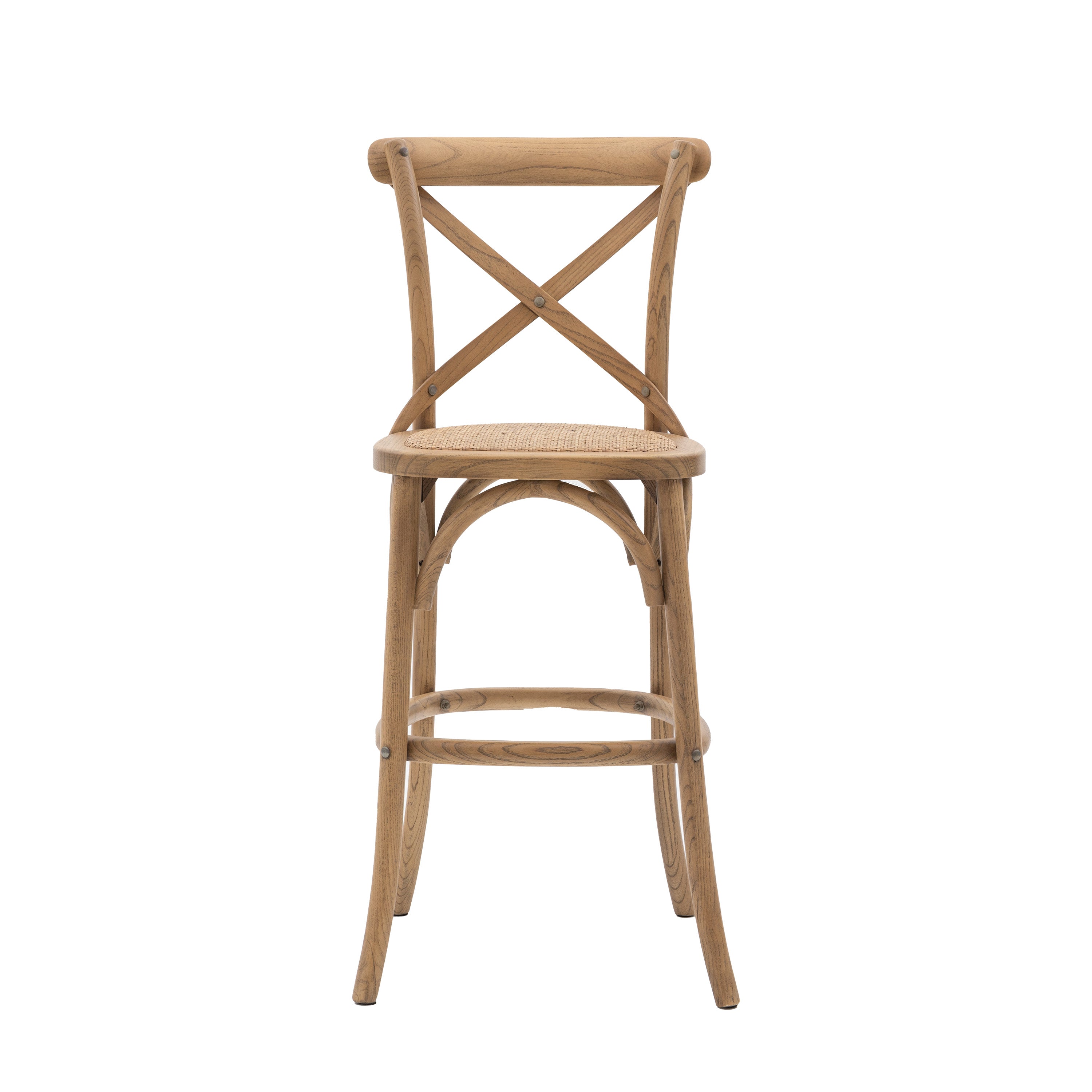 Cafe Stool Oak/Rattan (2pk) - Oak / Plywood / Rattan | Migo Interiors
