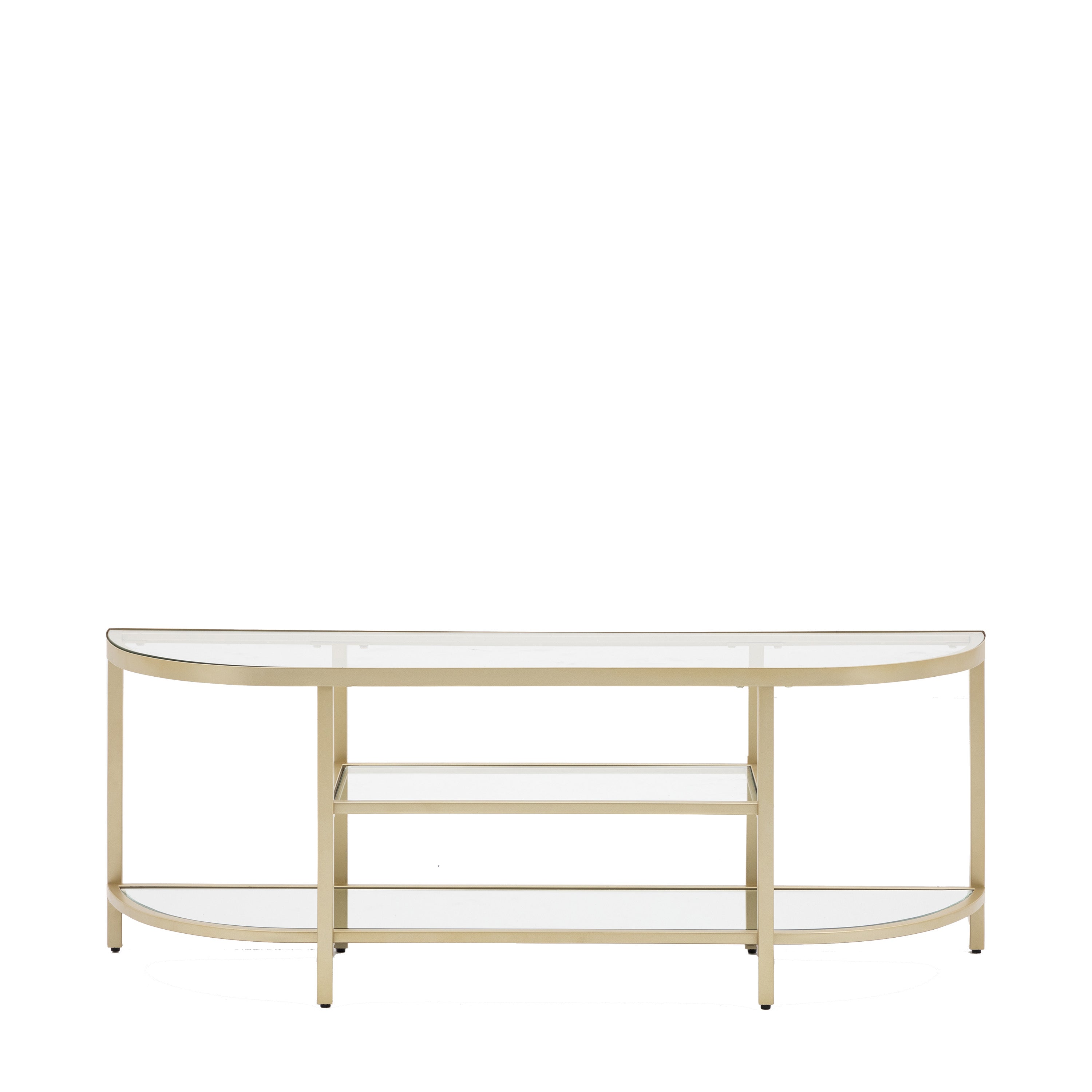 Hudson Media Unit Champagne - Metal / Glass / MDF | Migo Interiors