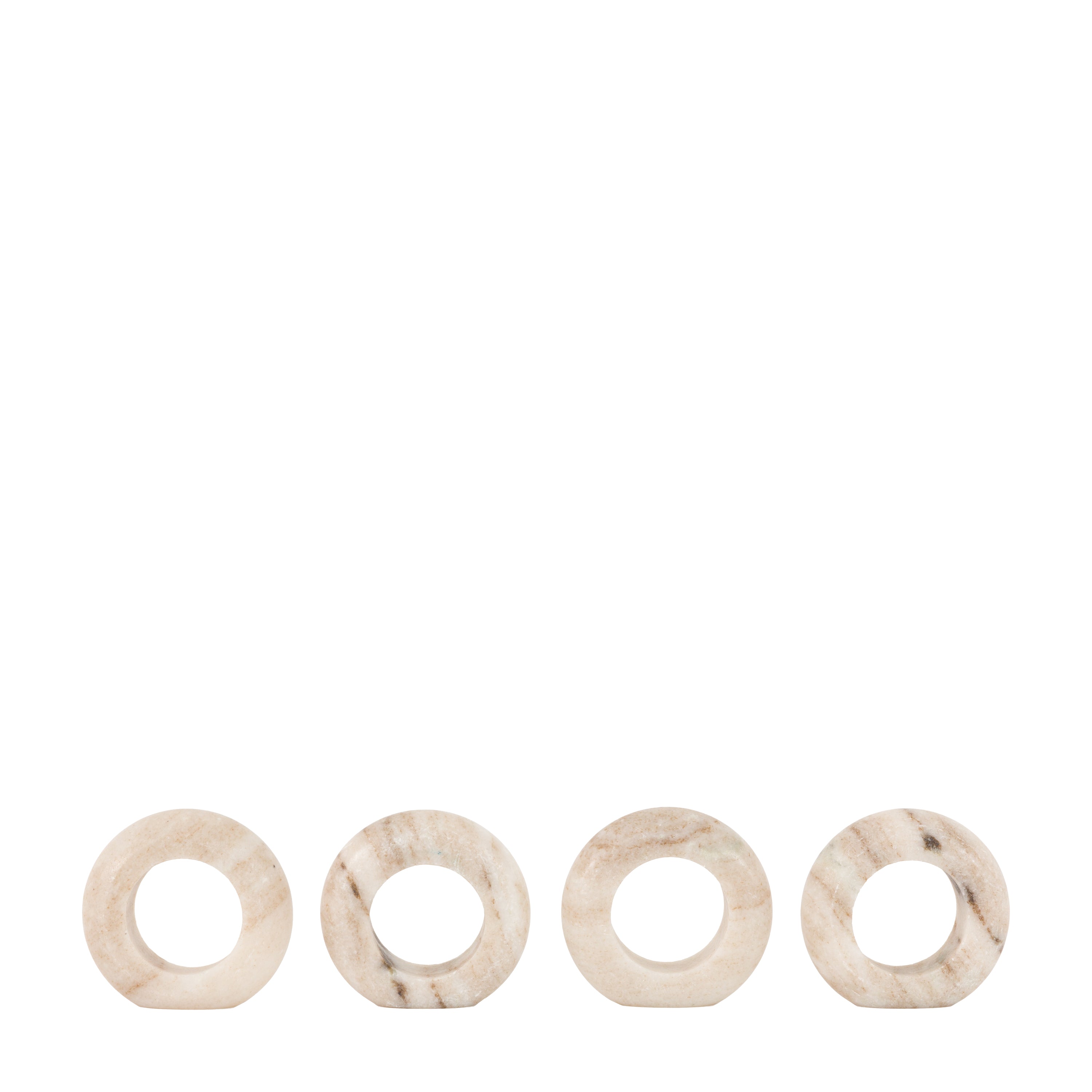 Novi Napkin Rings Set of 4 Beige Marble