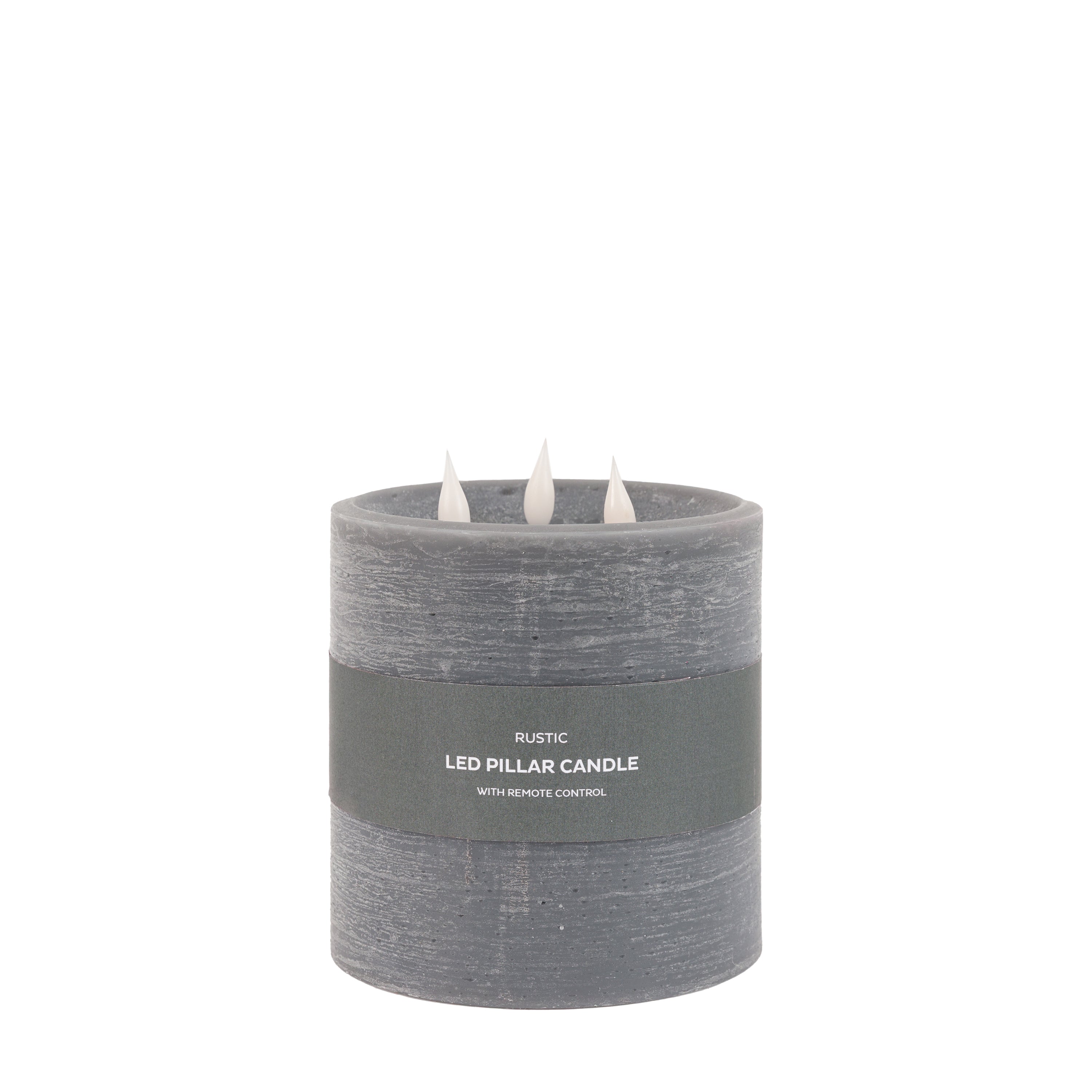LED 3 Wick Candle Grey