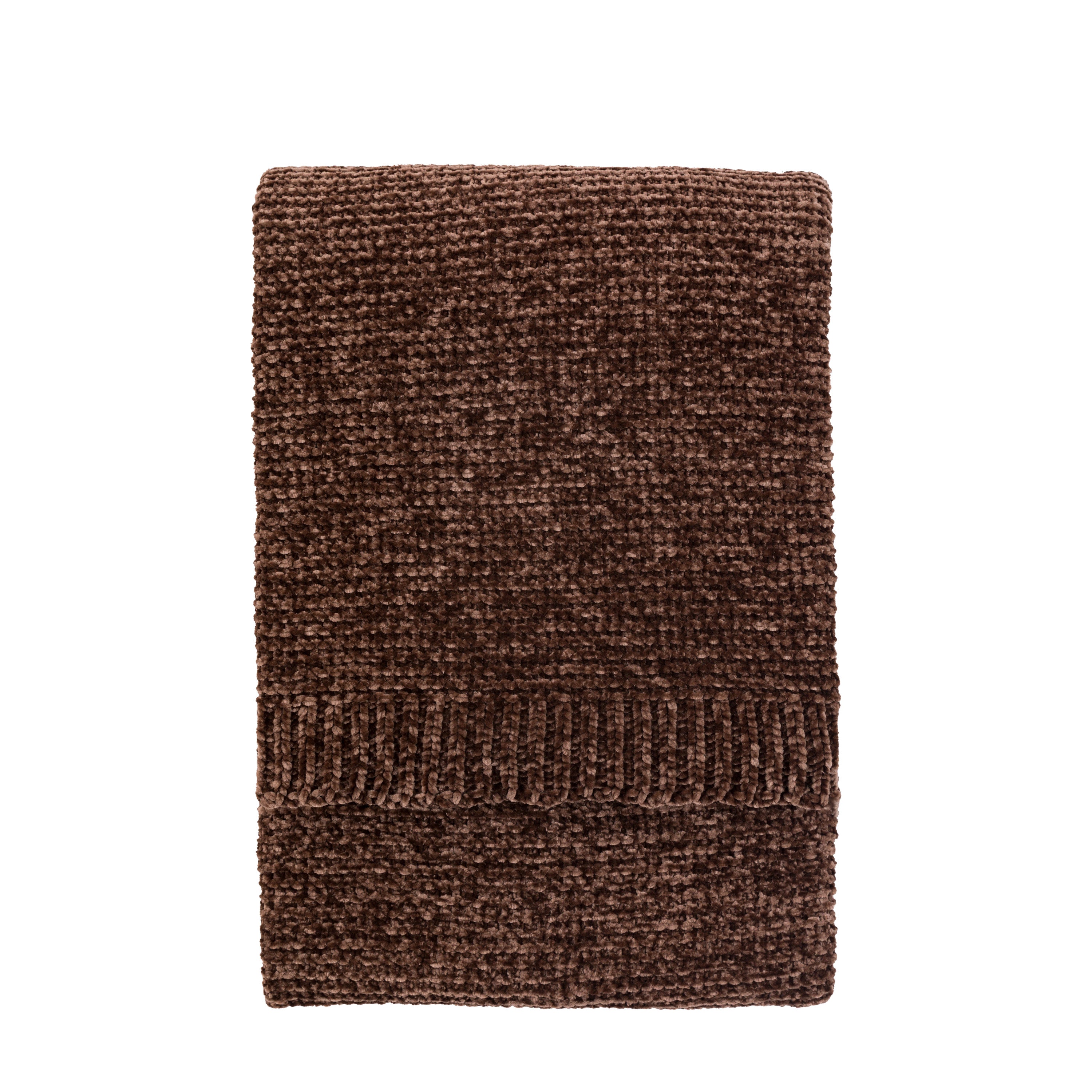Deco Luxe Chunky Chenille Throw Choc